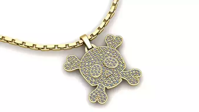 SKULL HIP HOP PENDANT 3D PRINTABLE MODEL