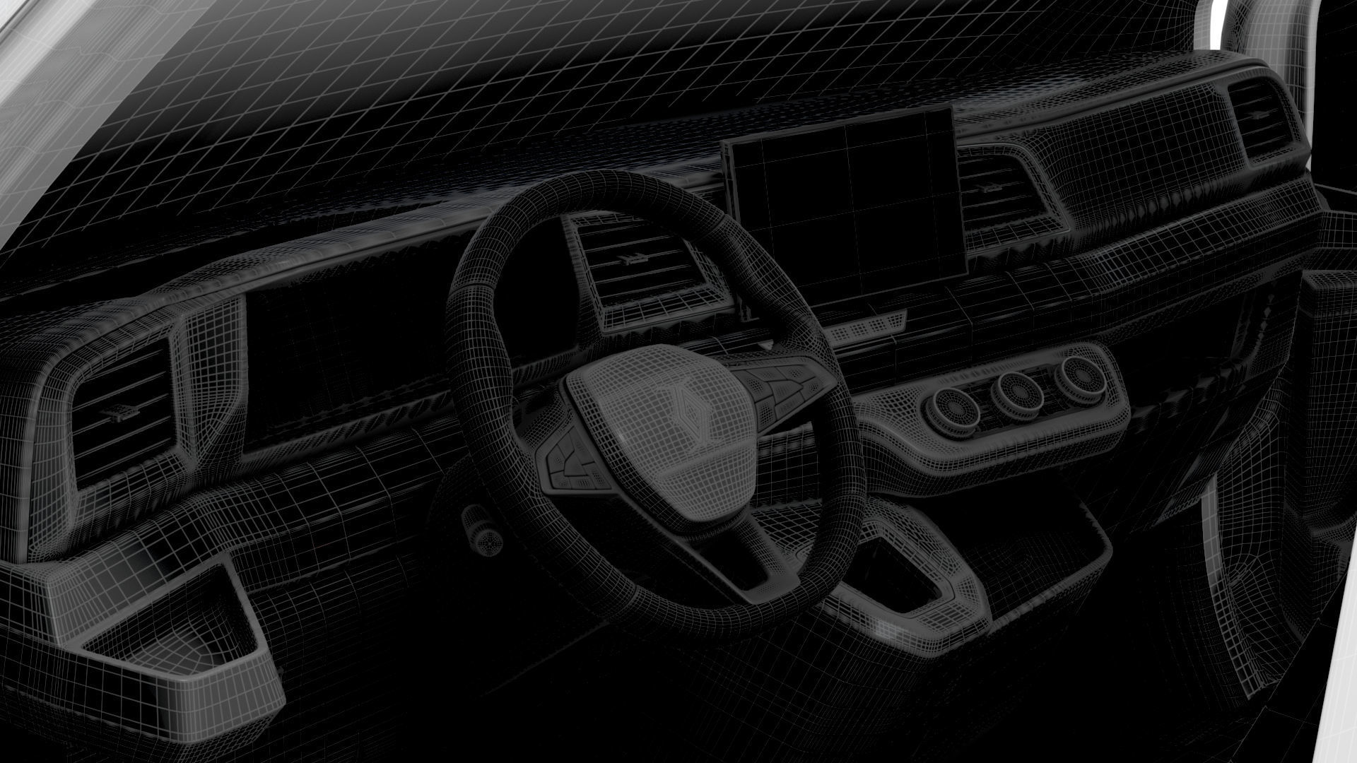Renault Master L3H2 Van HQ Interior 2024 3D model_17