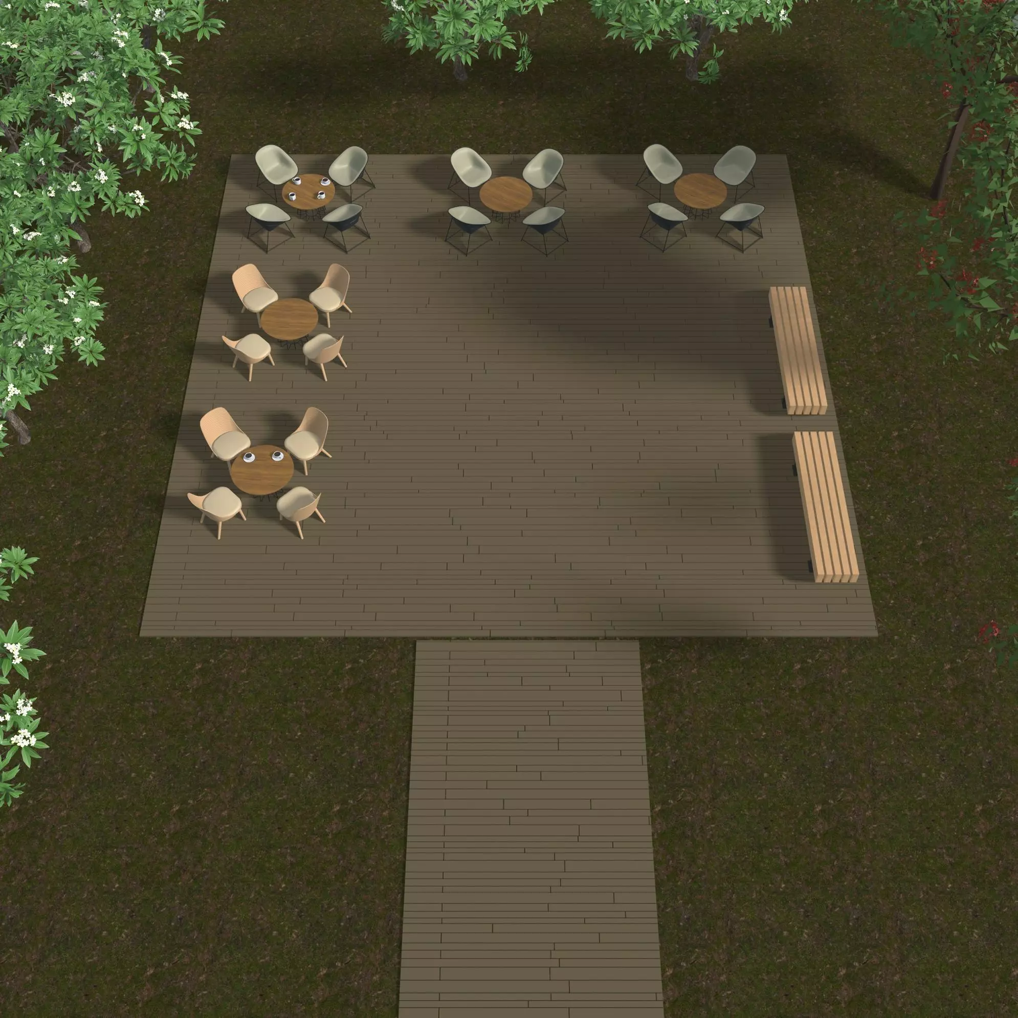 Terrace in the park 24L01 3D model