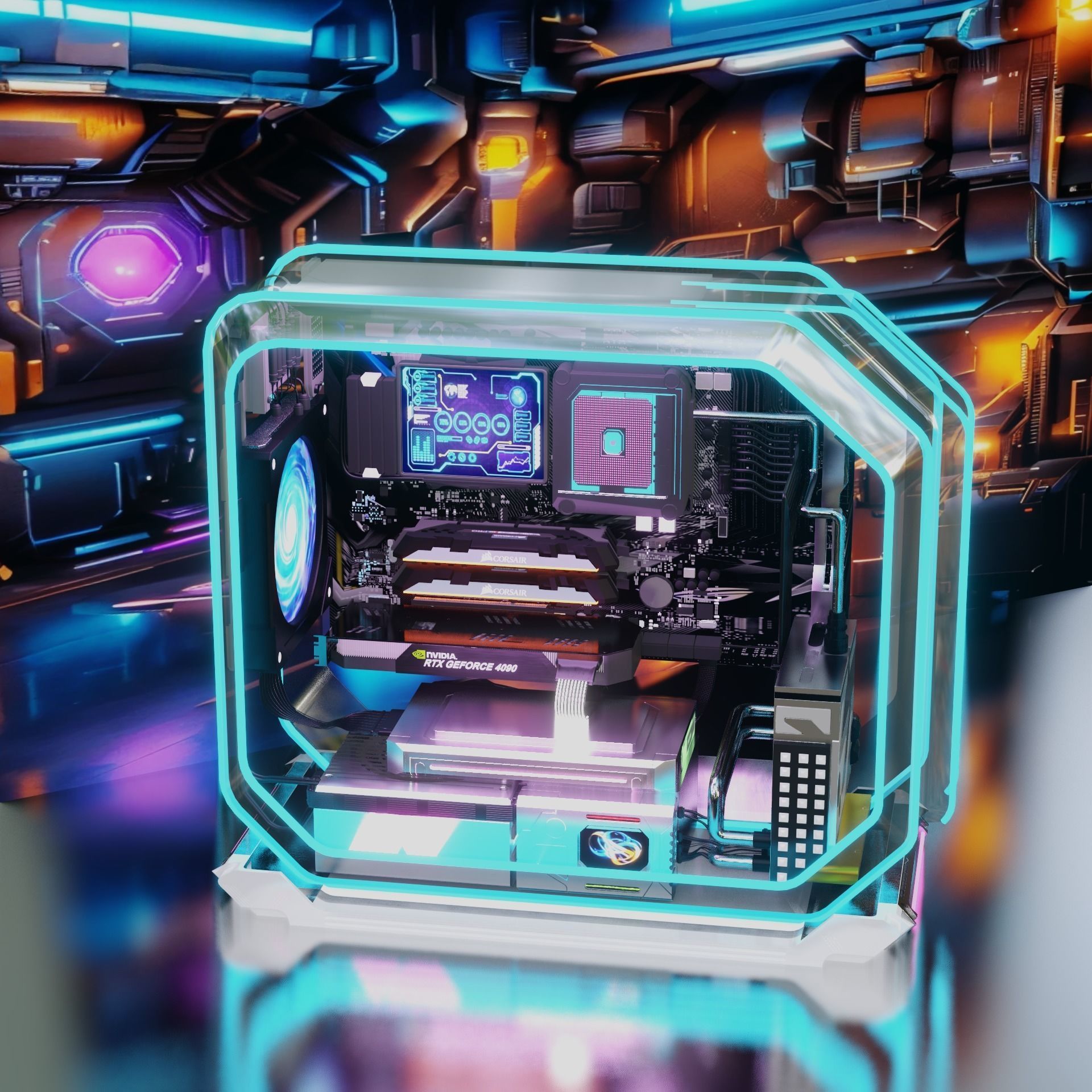 Cyberpunk CPU NFT 3D model_3