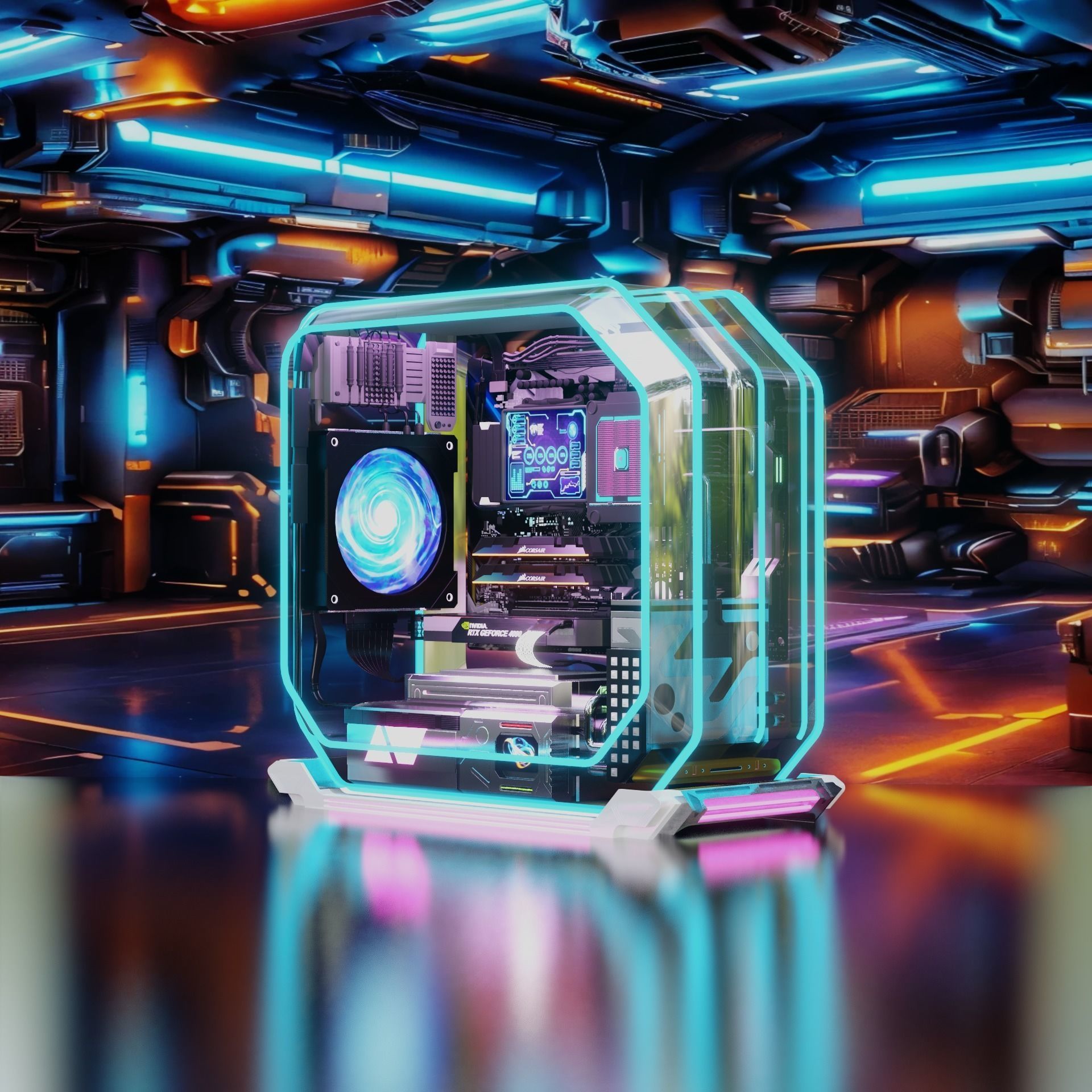 Cyberpunk CPU NFT 3D model_4