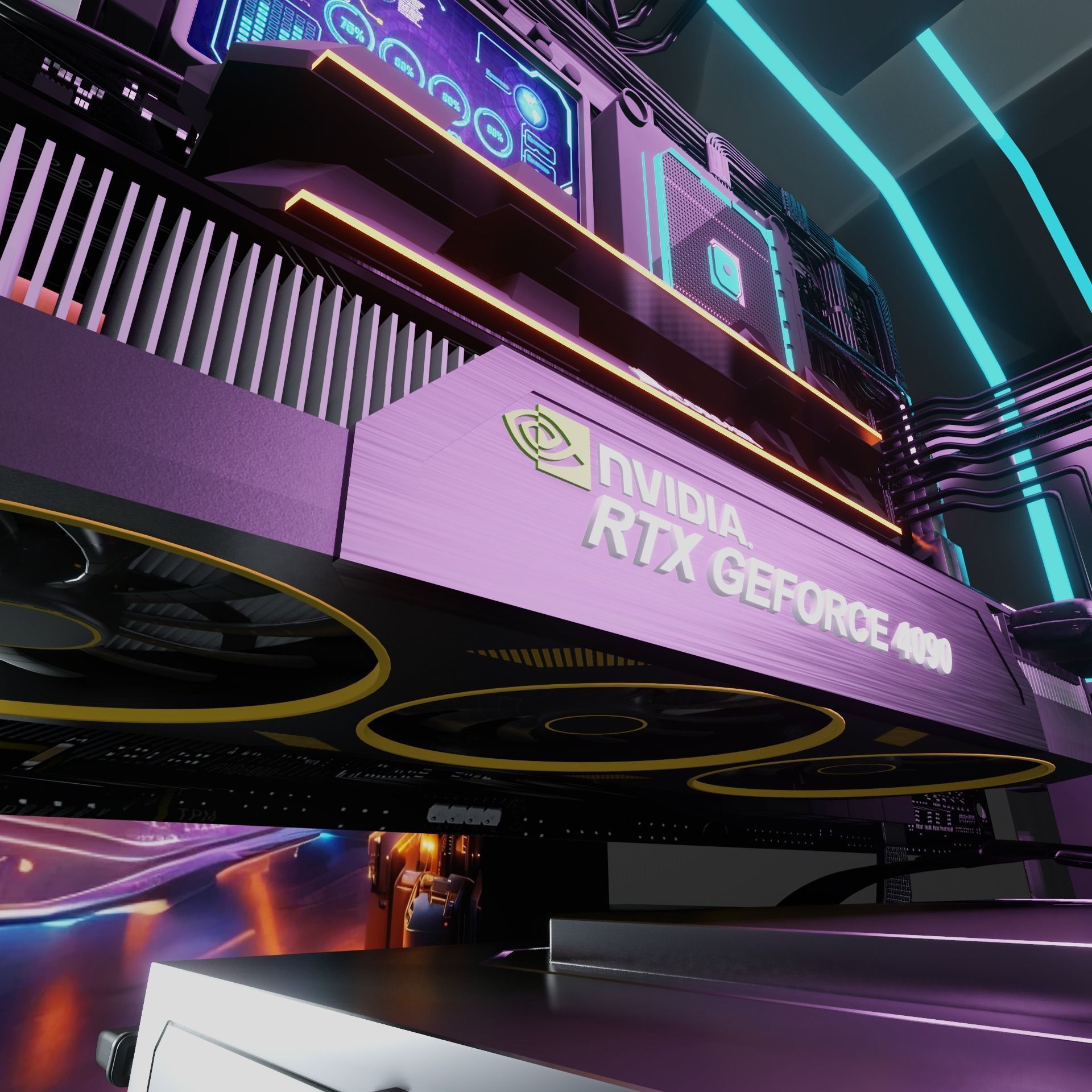 Cyberpunk CPU NFT 3D model_6