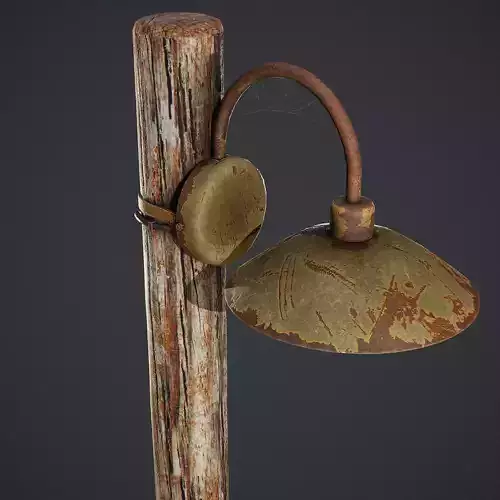 Old Wood Lamp Post