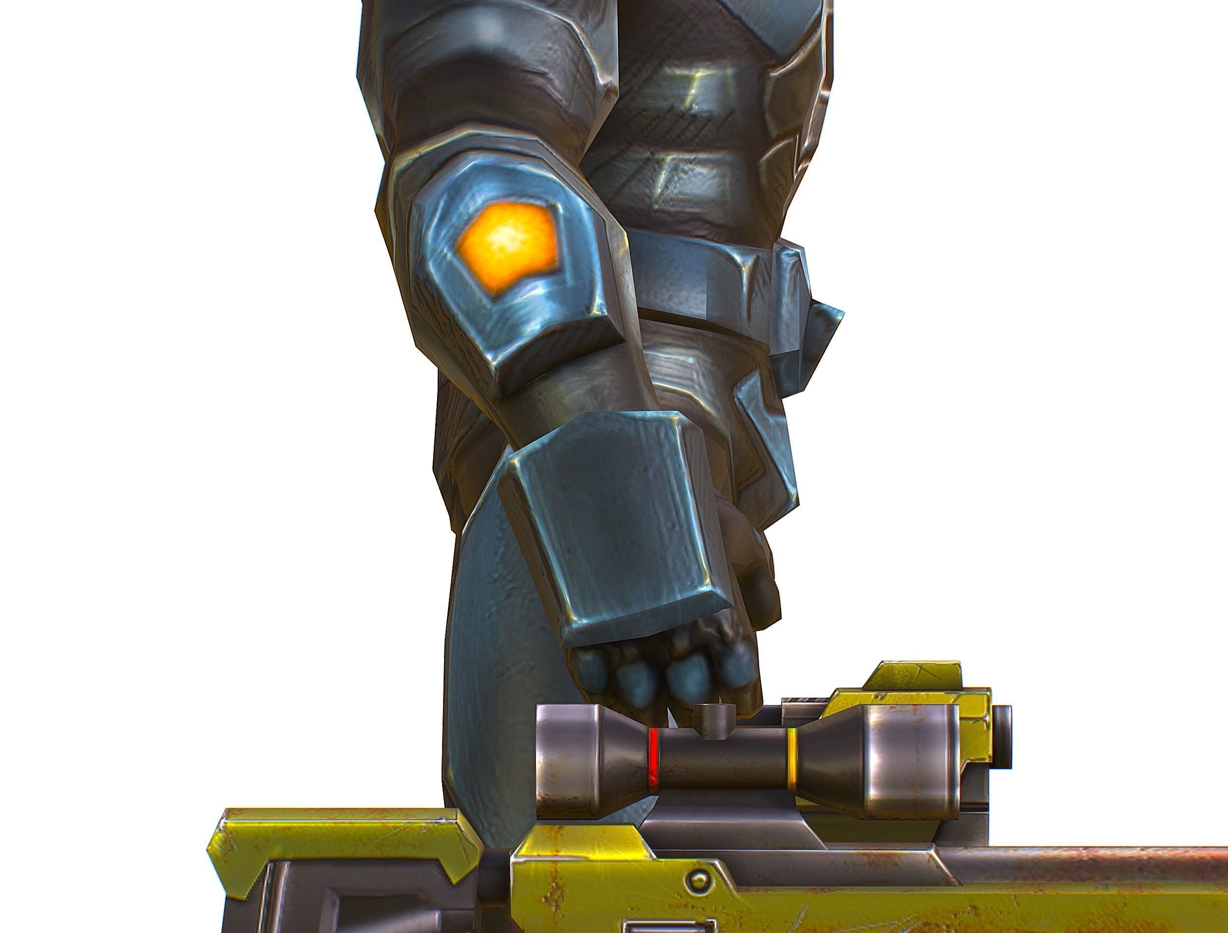 Sci-Fi Male Cyborg Drone Man Sniper Soldier Low-poly 3D model_35