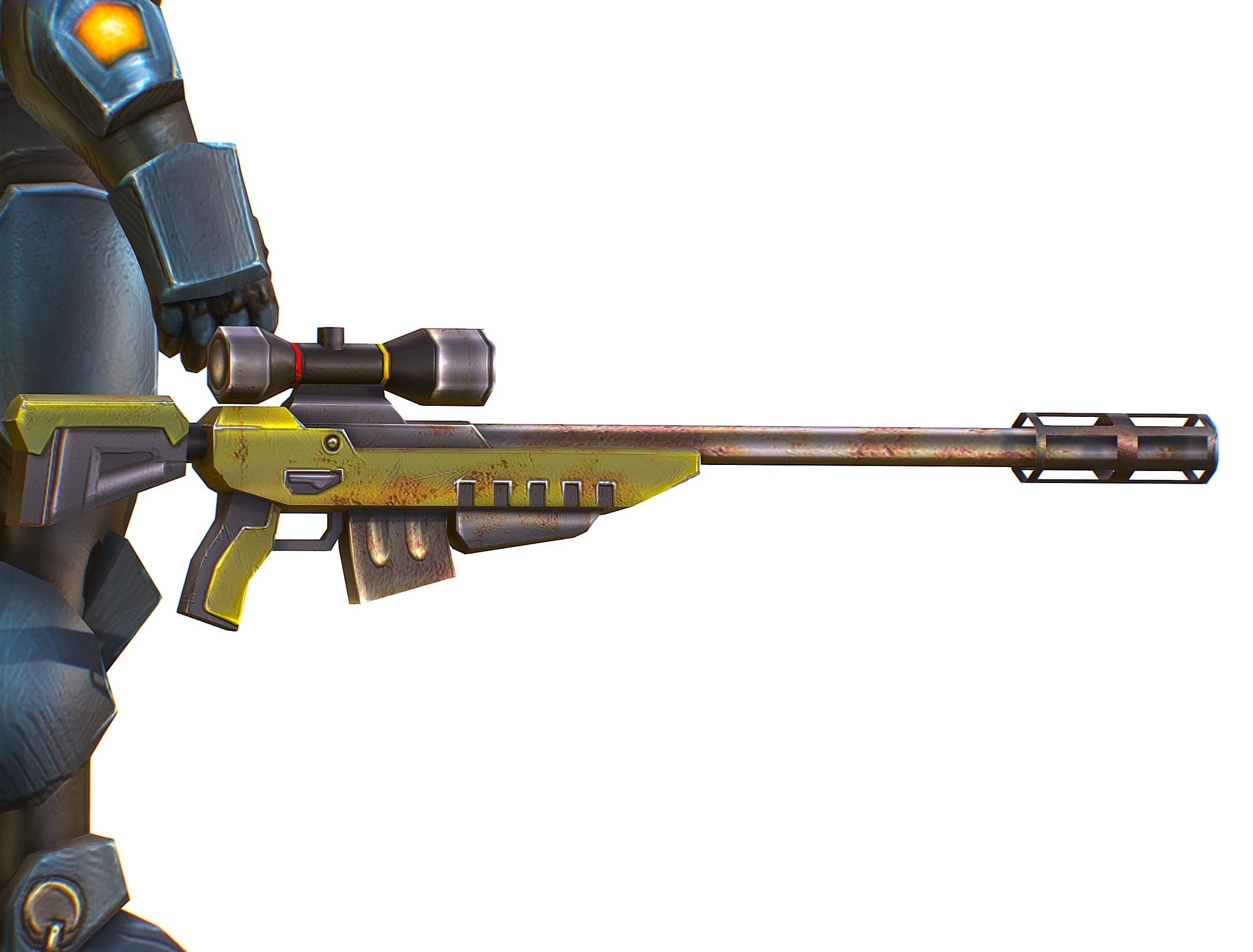 Sci-Fi Male Cyborg Drone Man Sniper Soldier Low-poly 3D model_50