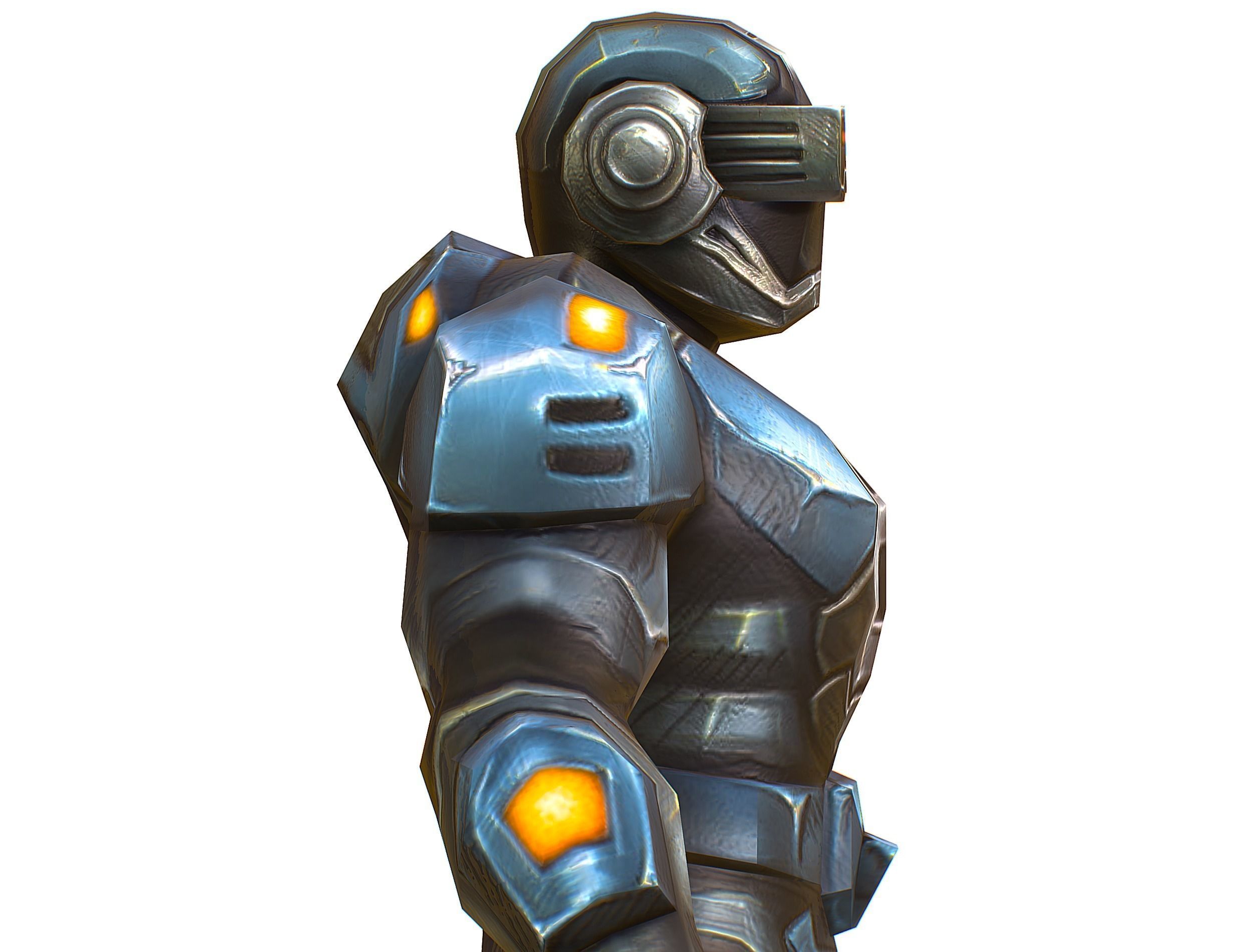 Sci-Fi Male Cyborg Drone Man Sniper Soldier Low-poly 3D model_34