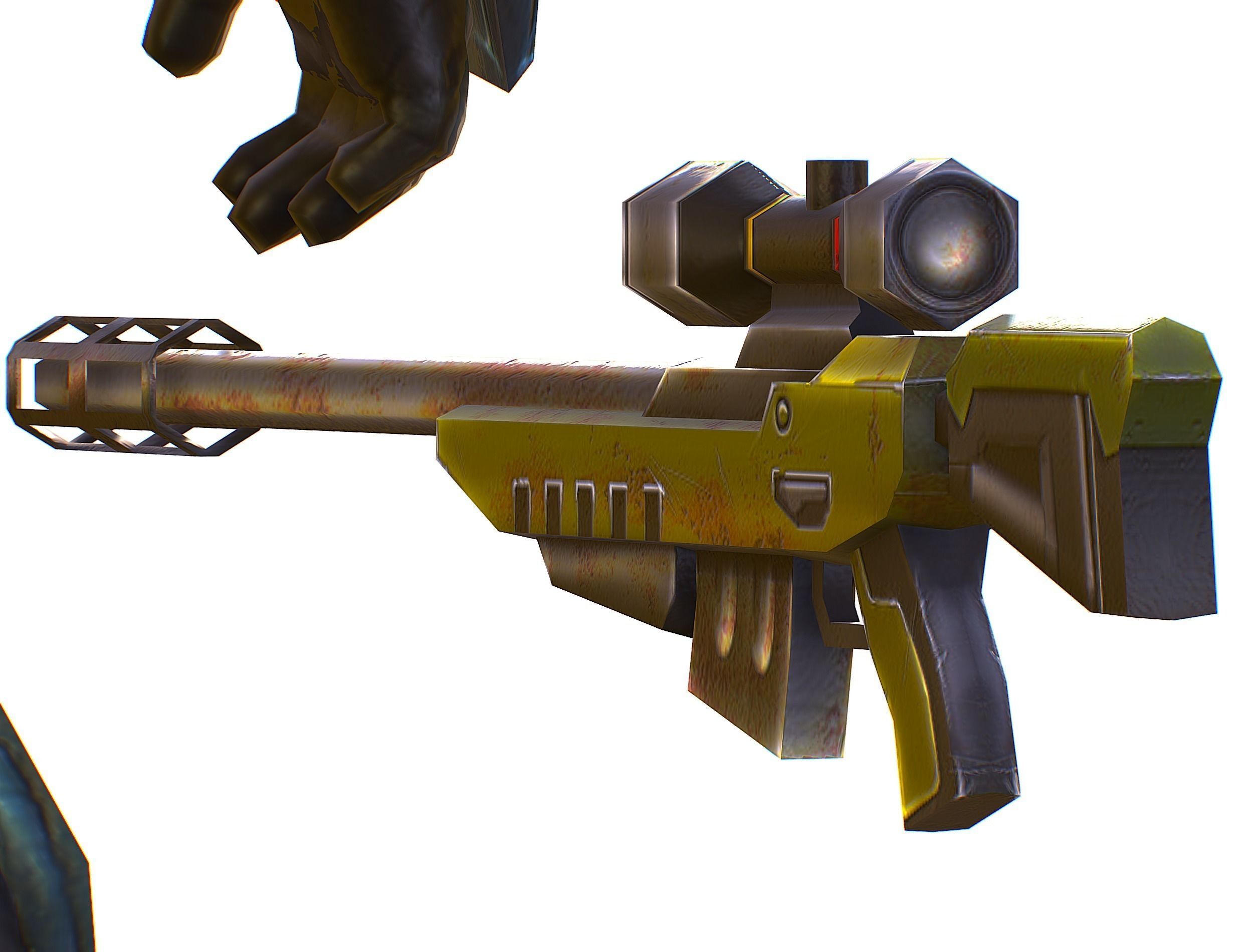 Sci-Fi Male Cyborg Drone Man Sniper Soldier Low-poly 3D model_54