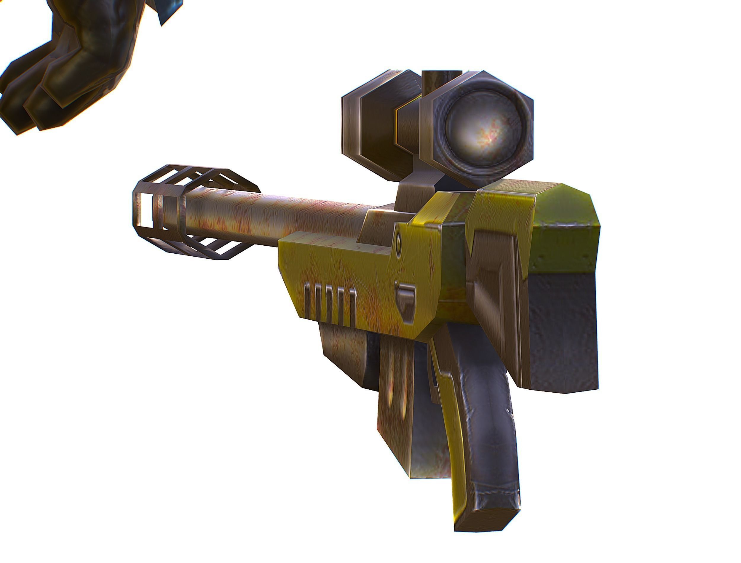 Sci-Fi Male Cyborg Drone Man Sniper Soldier Low-poly 3D model_53