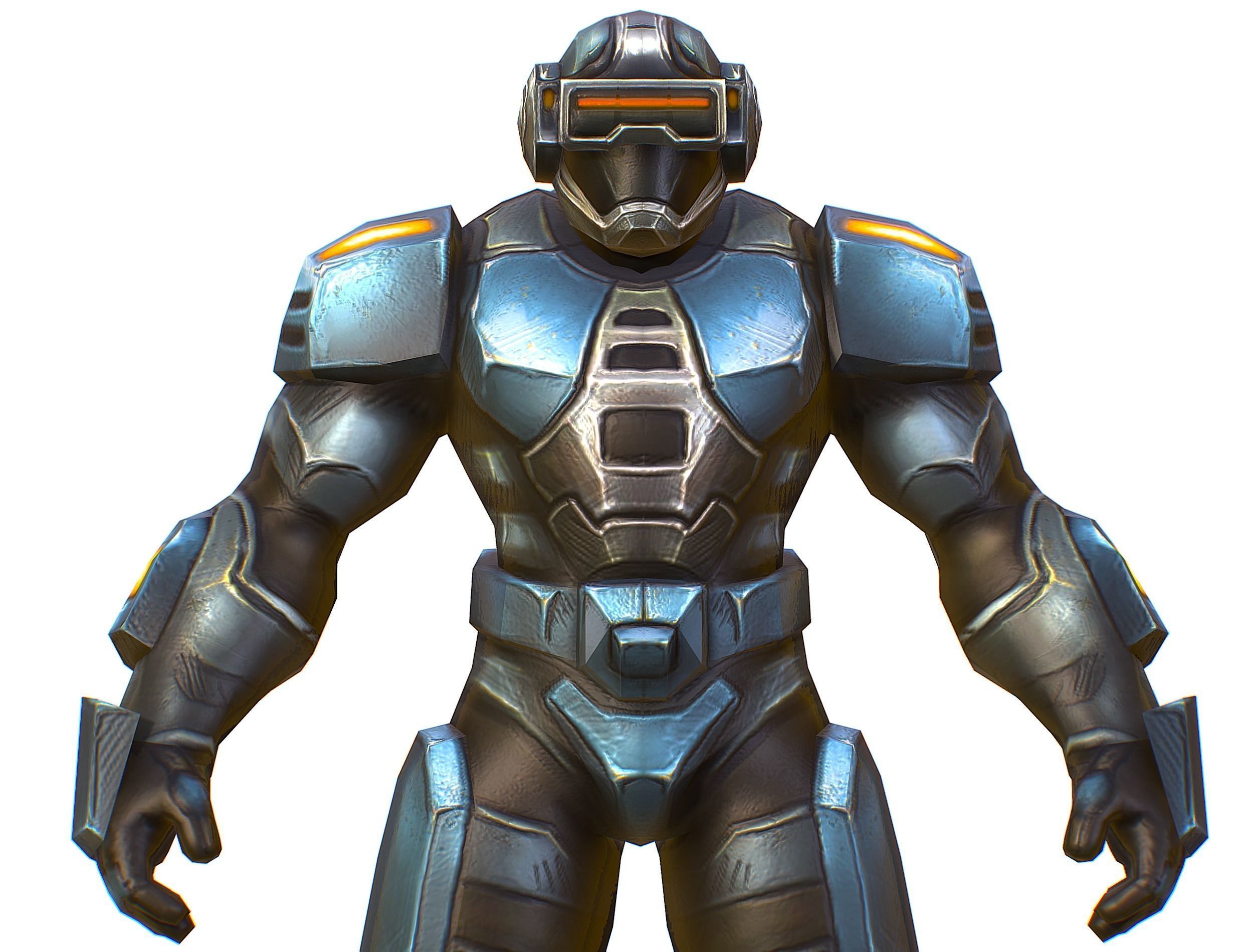 Sci-Fi Male Cyborg Drone Man Sniper Soldier Low-poly 3D model_28