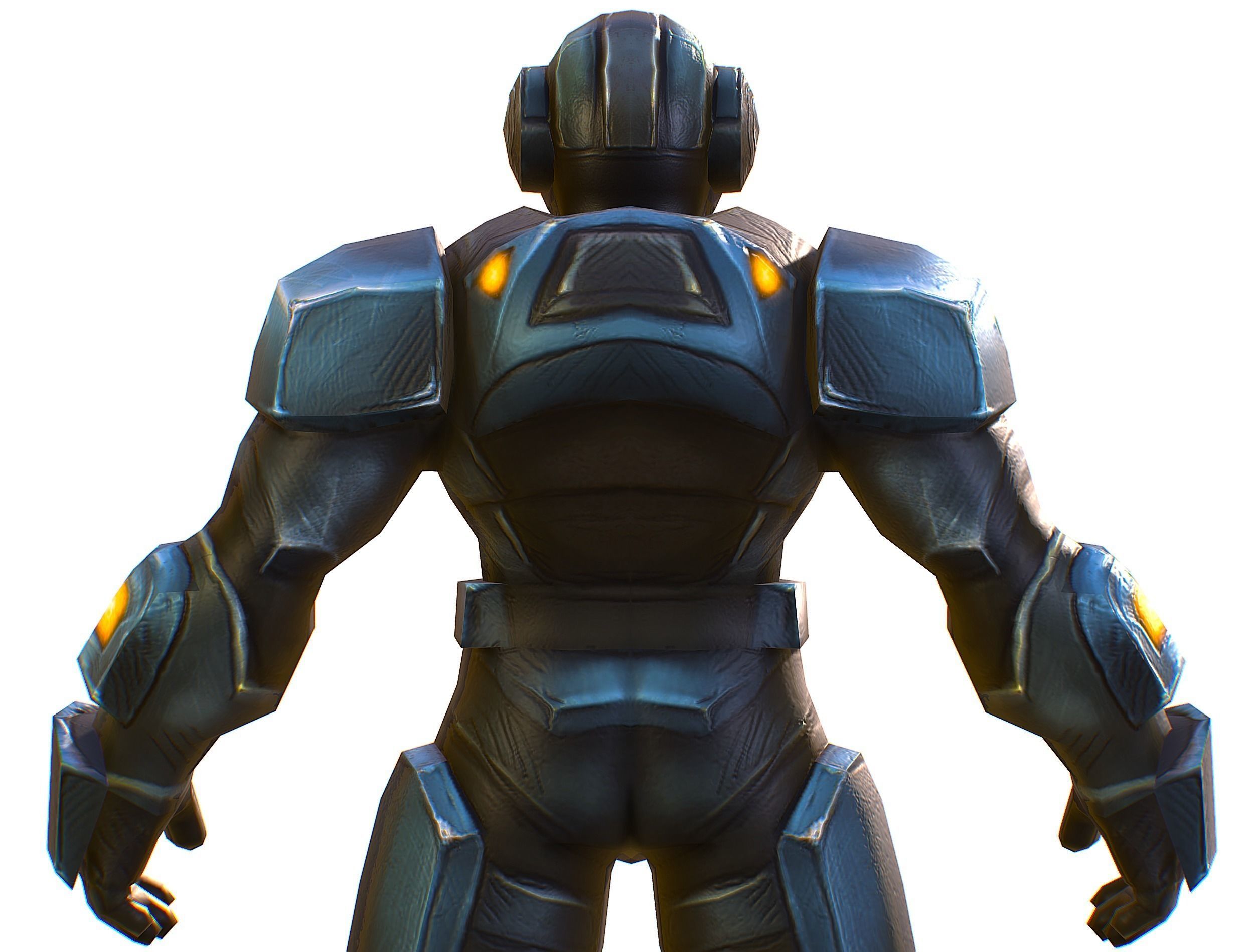 Sci-Fi Male Cyborg Drone Man Sniper Soldier Low-poly 3D model_31