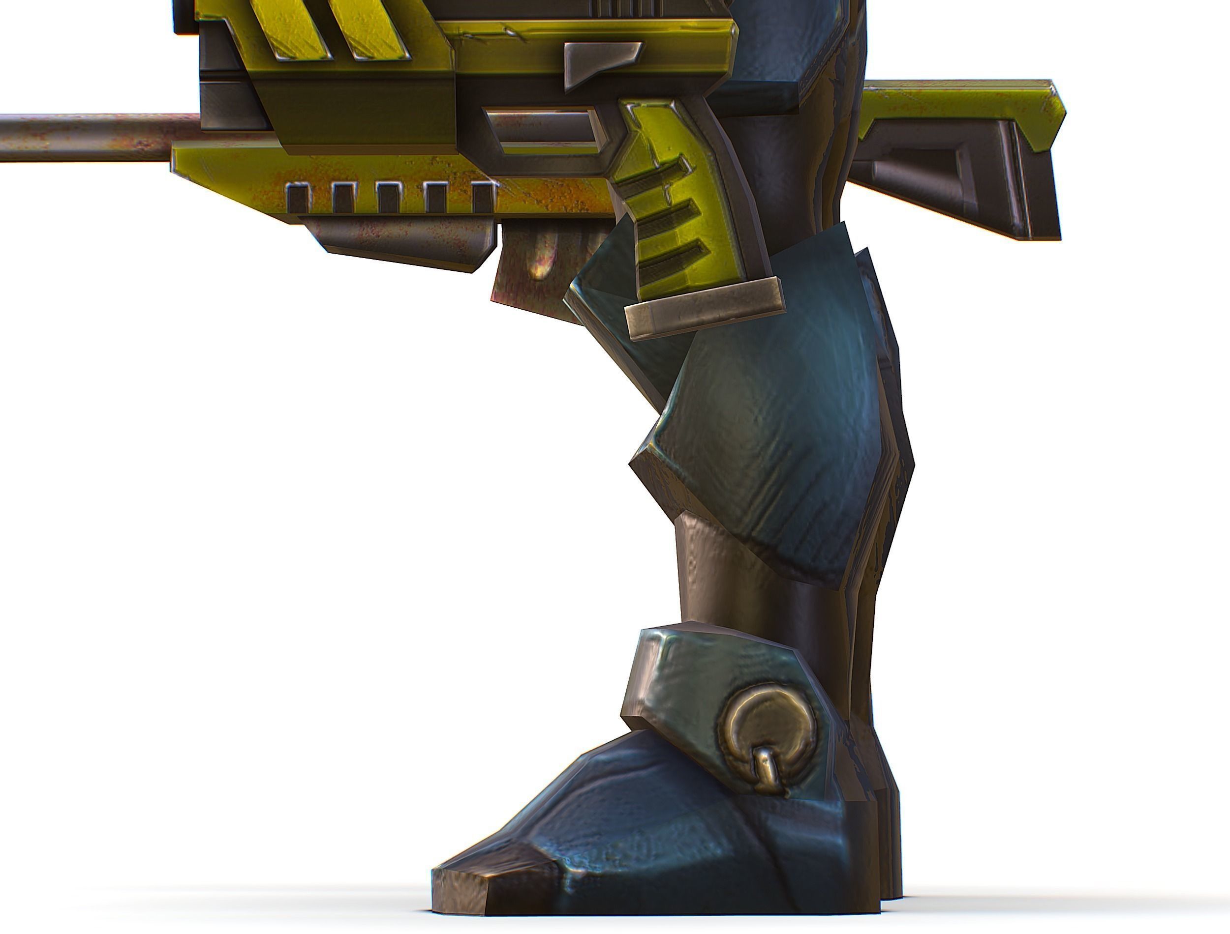 Sci-Fi Male Cyborg Drone Man Sniper Soldier Low-poly 3D model_39