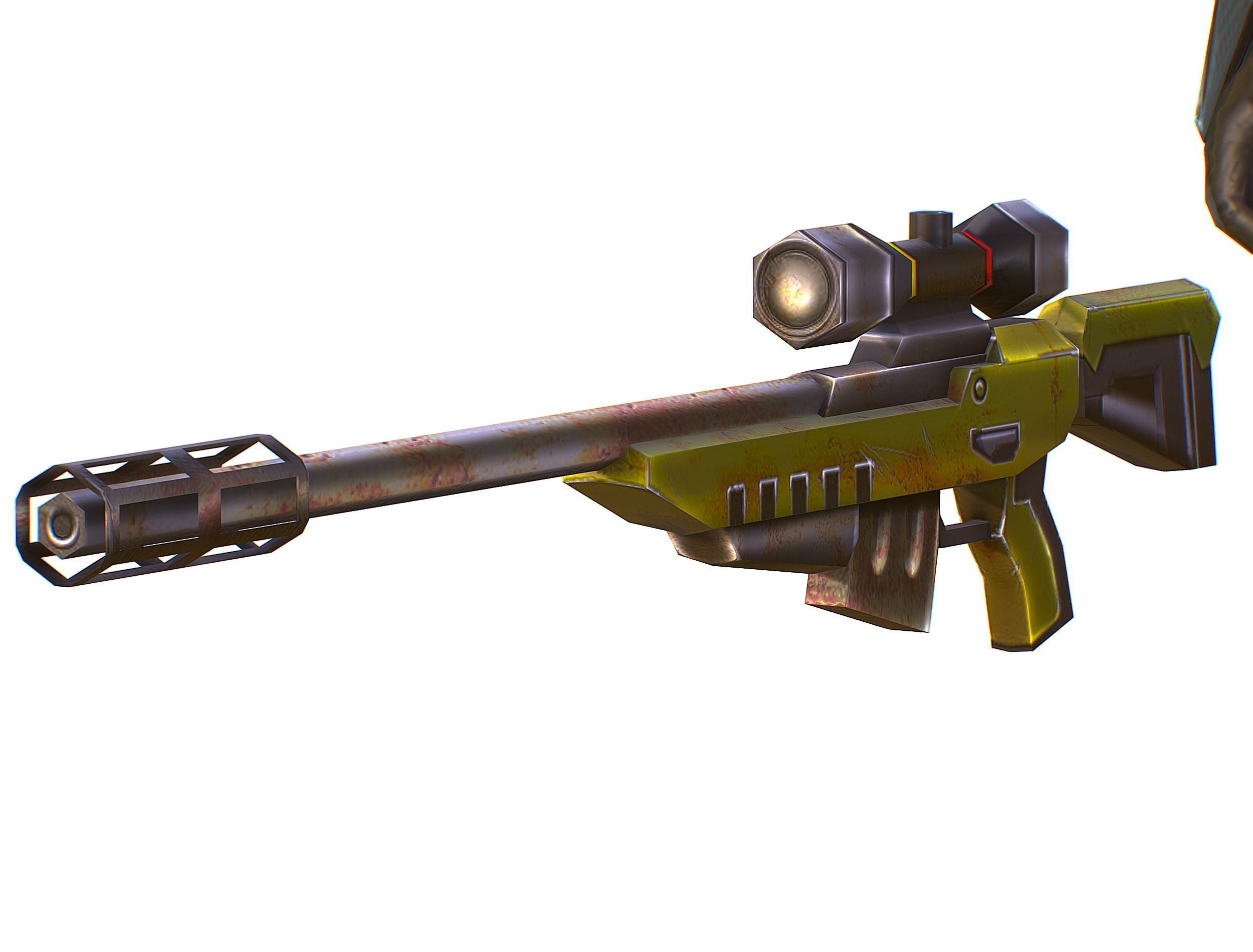 Sci-Fi Male Cyborg Drone Man Sniper Soldier Low-poly 3D model_55