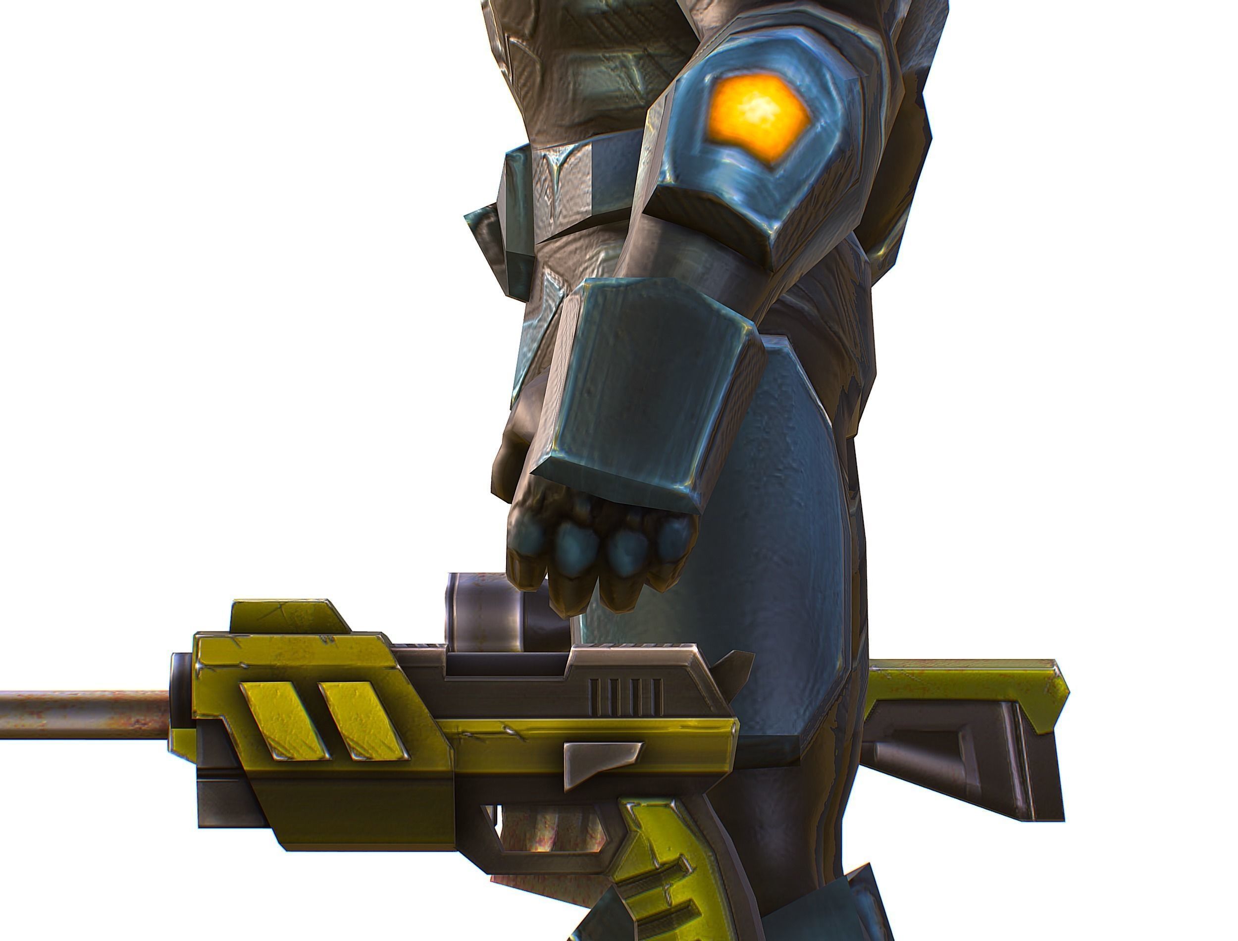 Sci-Fi Male Cyborg Drone Man Sniper Soldier Low-poly 3D model_38