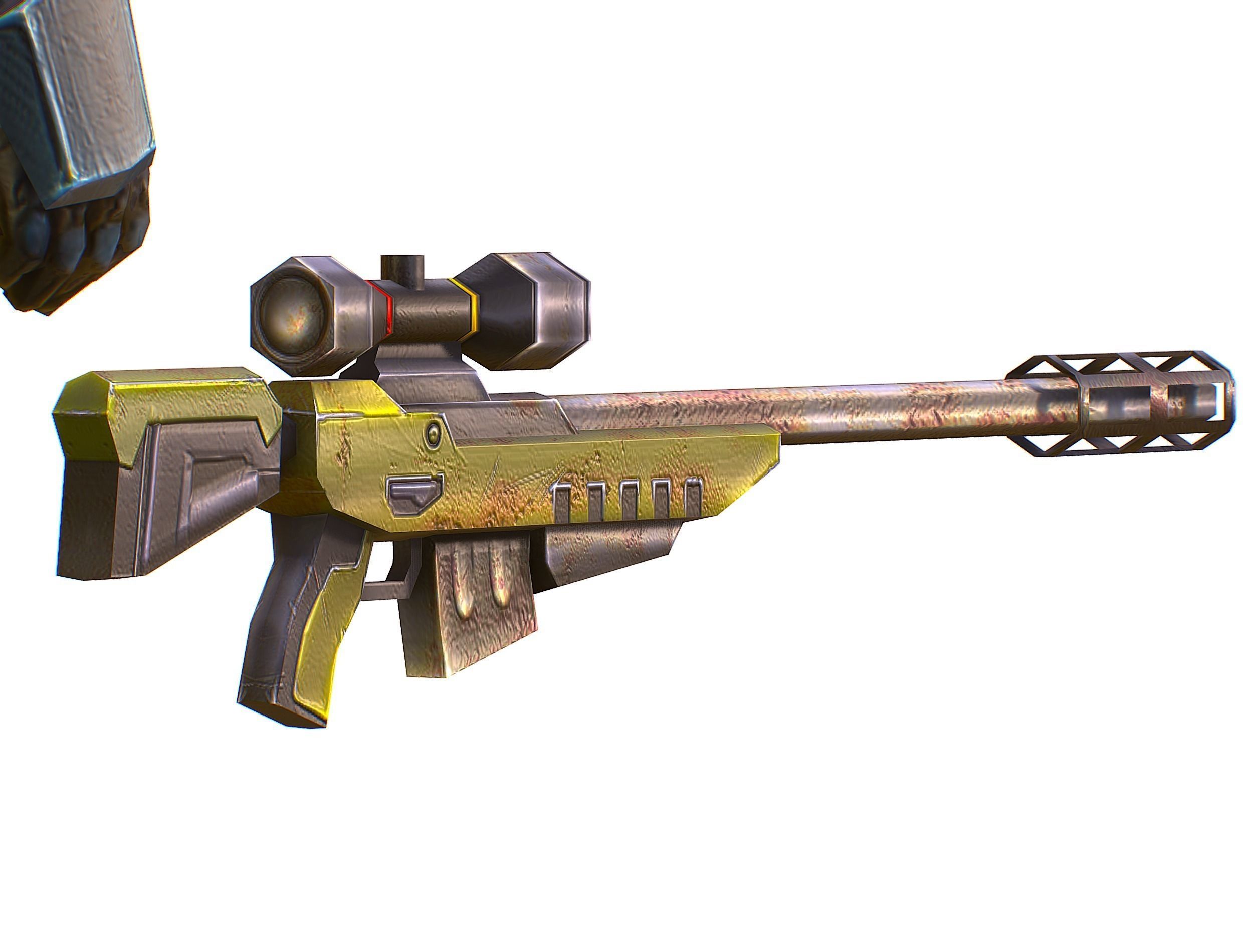 Sci-Fi Male Cyborg Drone Man Sniper Soldier Low-poly 3D model_51