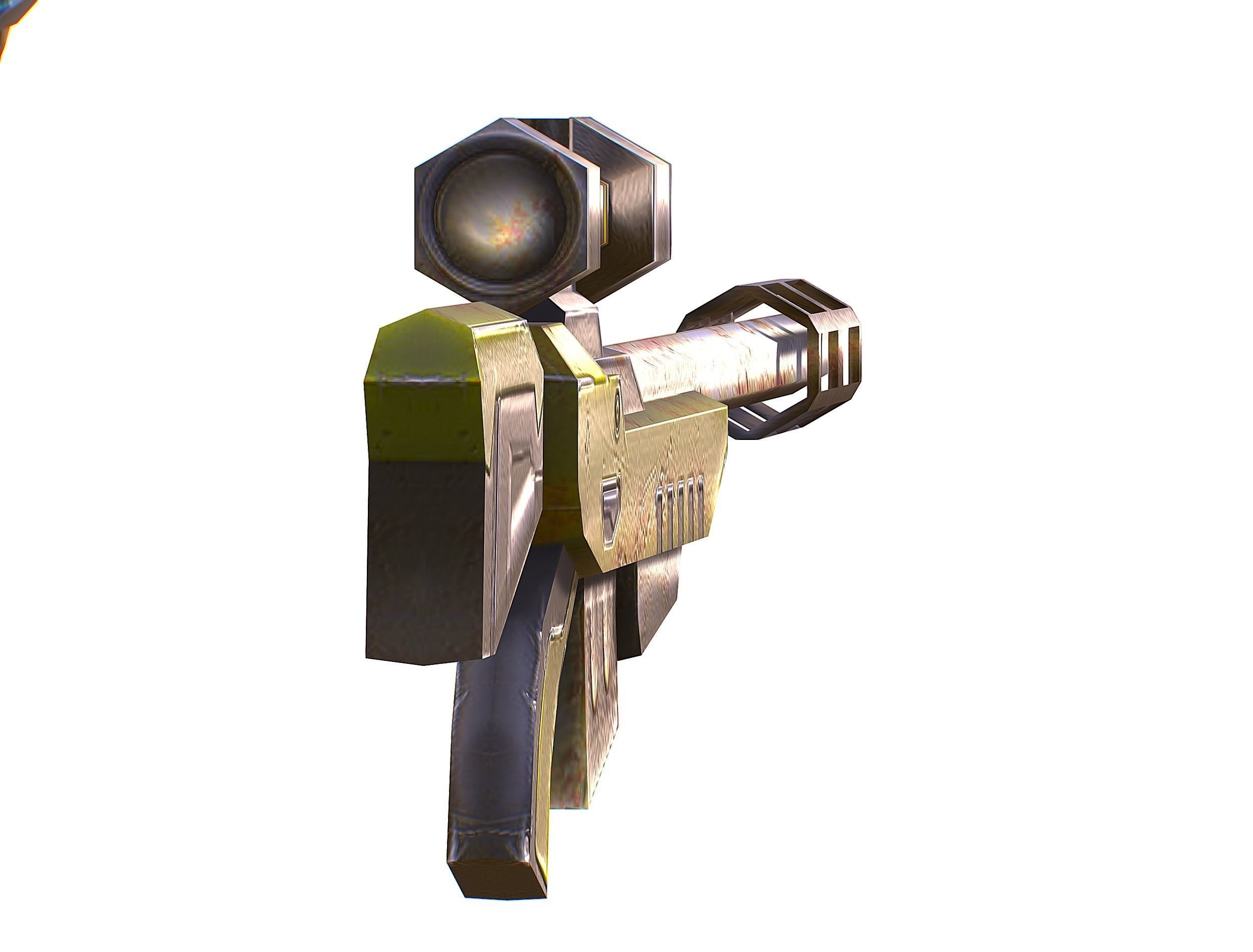 Sci-Fi Male Cyborg Drone Man Sniper Soldier Low-poly 3D model_52