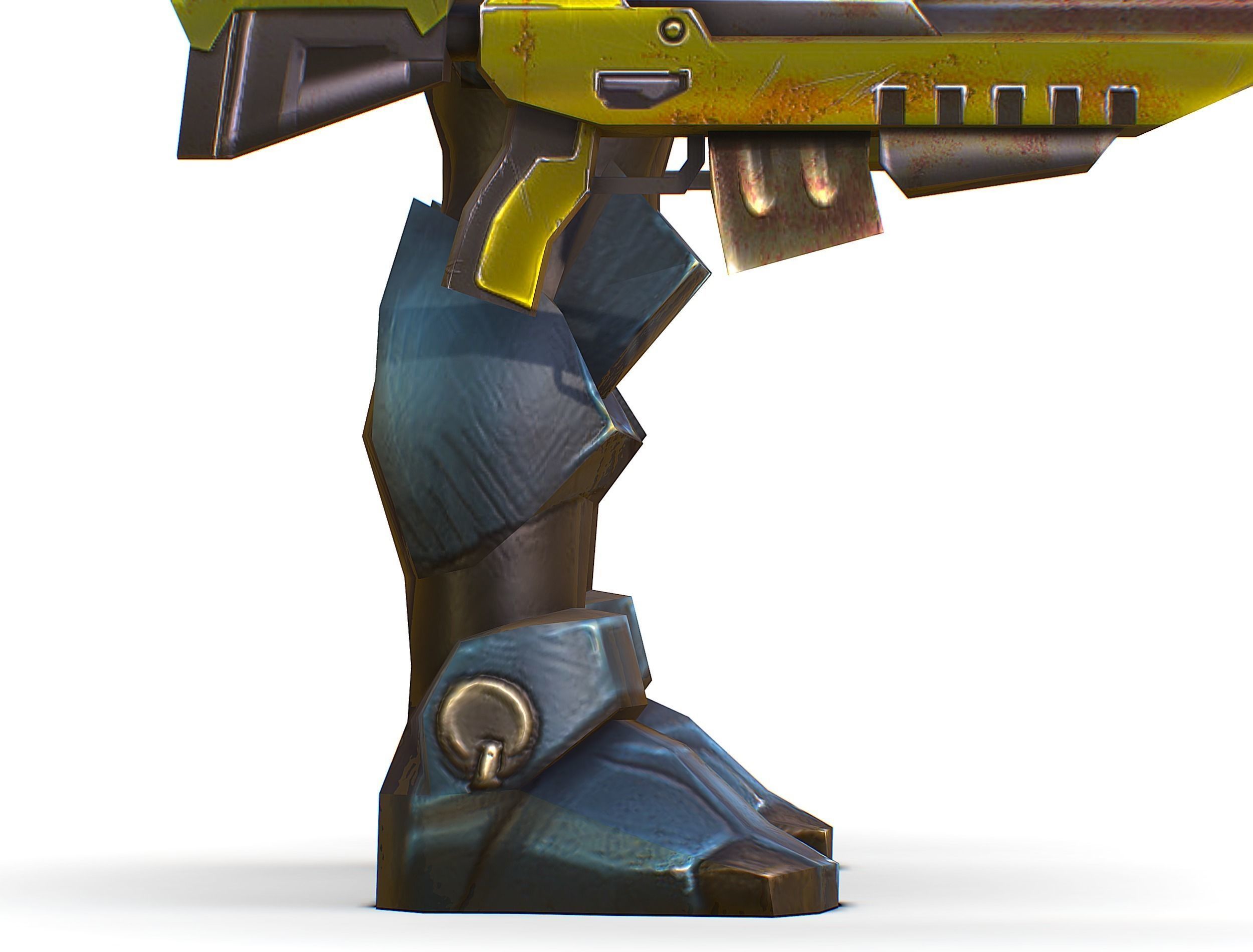 Sci-Fi Male Cyborg Drone Man Sniper Soldier Low-poly 3D model_36