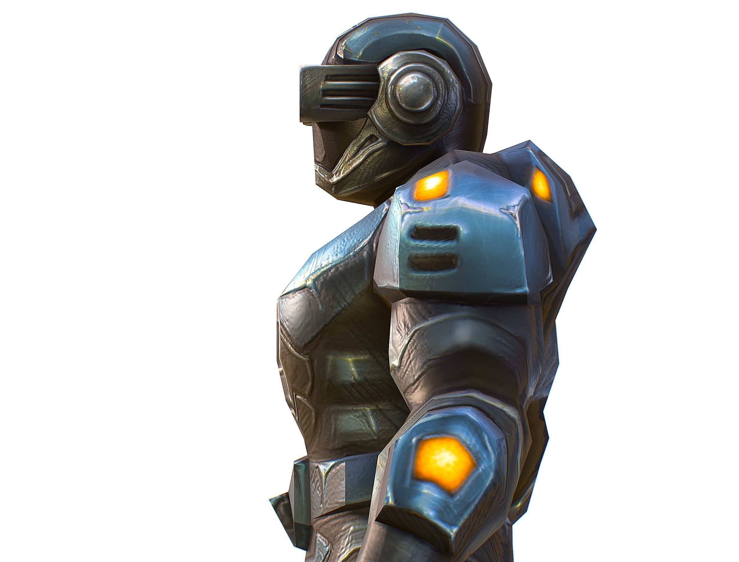 Sci-Fi Male Cyborg Drone Man Sniper Soldier Low-poly 3D model_37