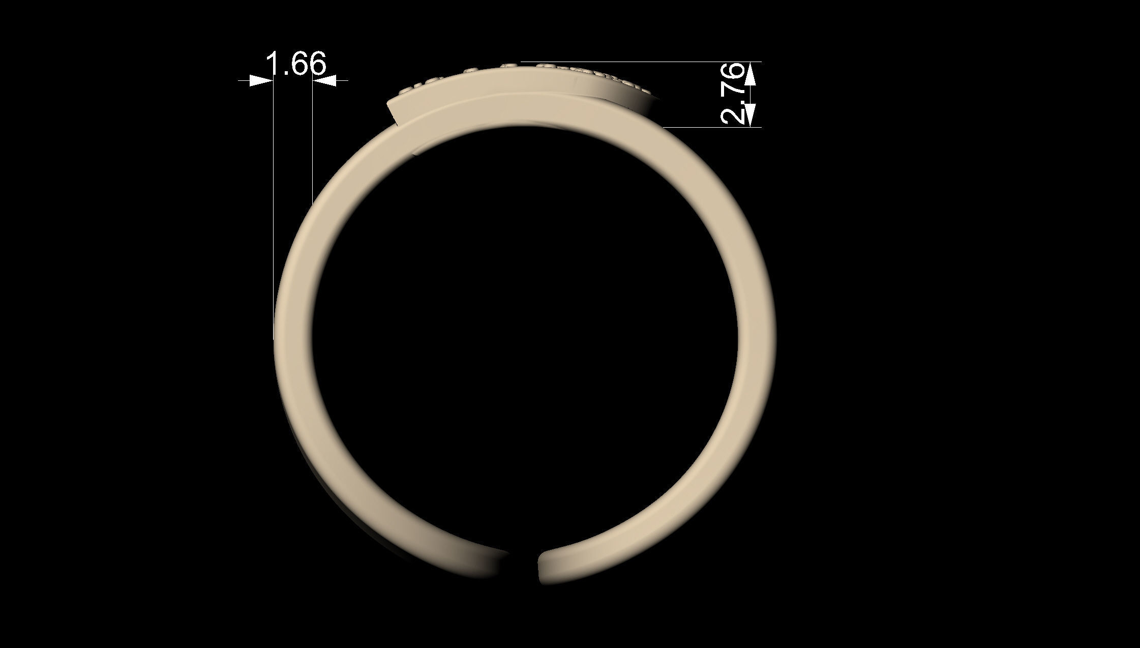 B Ring 3D print model_5