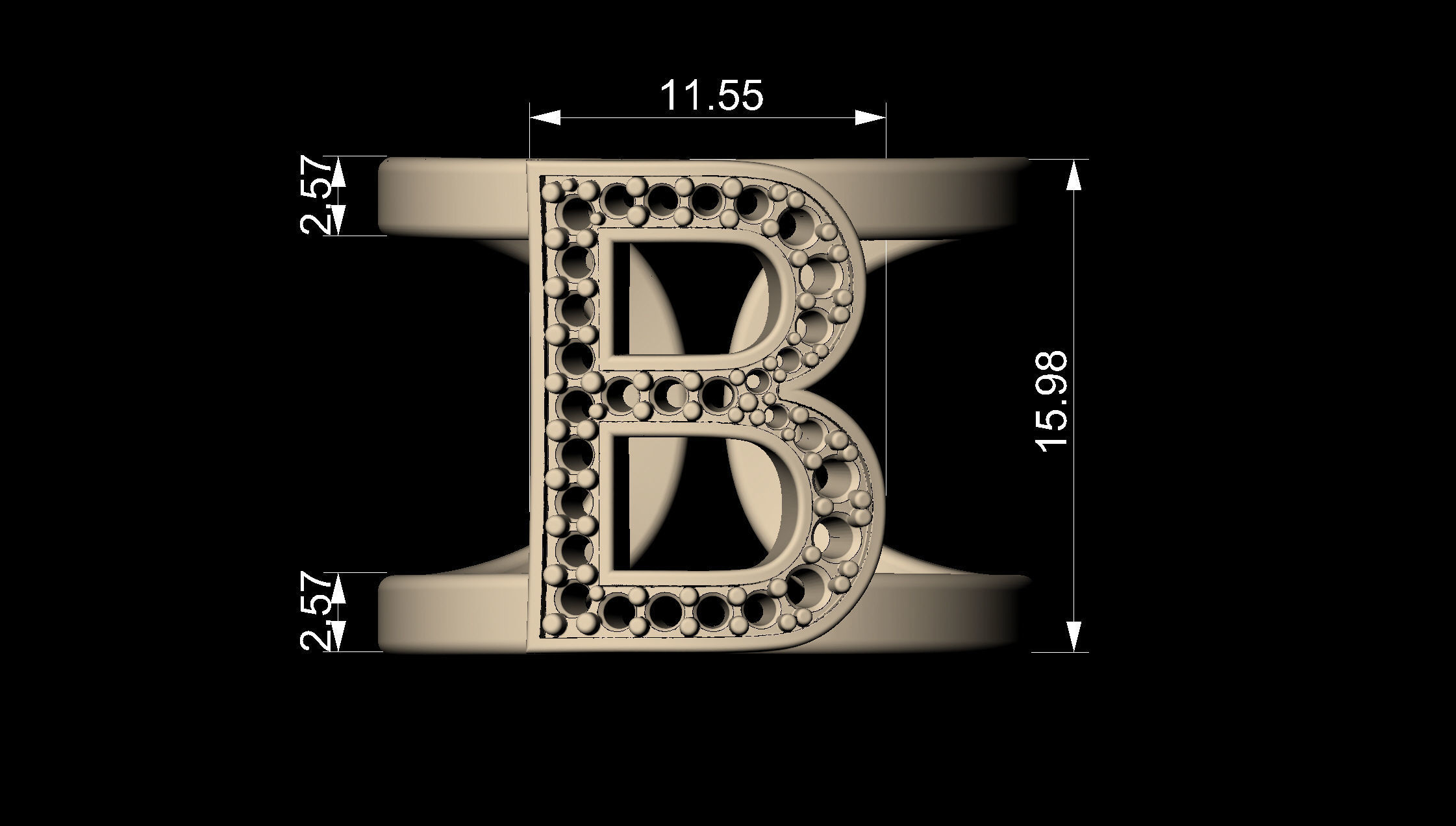 B Ring 3D print model_3