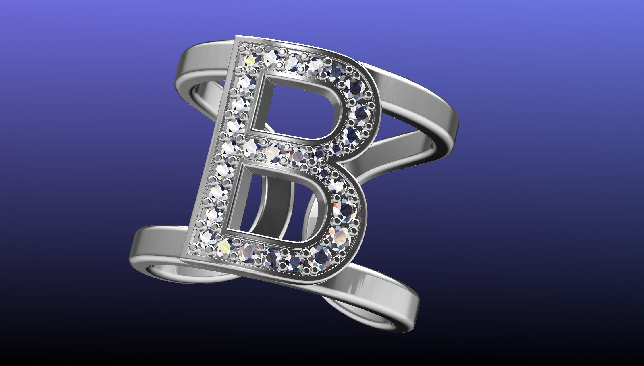 B Ring 3D print model_8