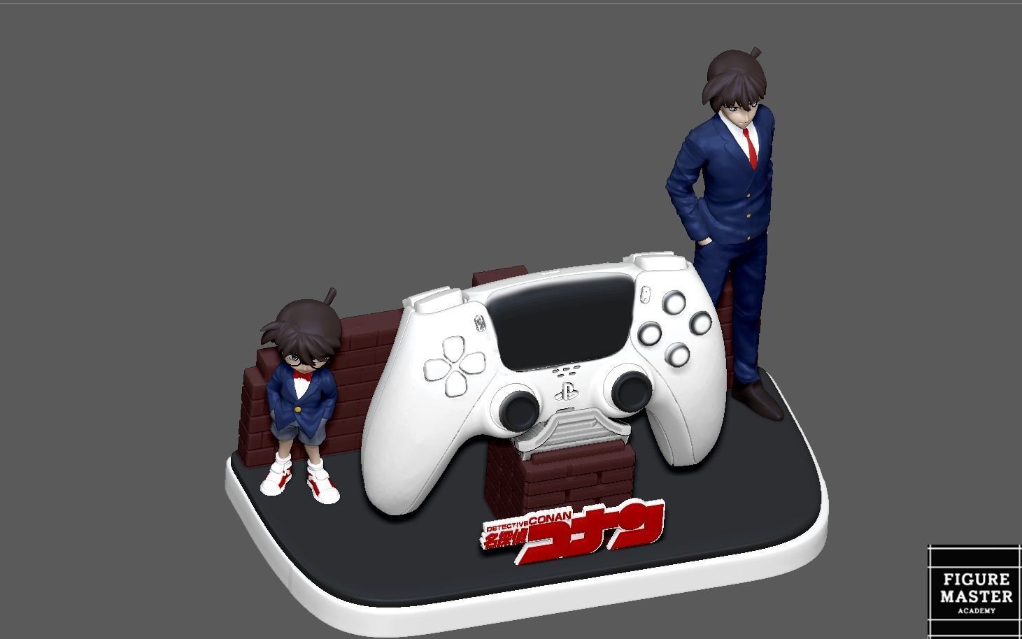 DETECTIVE CONAN SHIN ICHI PS 5 CONTROLLER HOLDER ANIME 3D print model_5