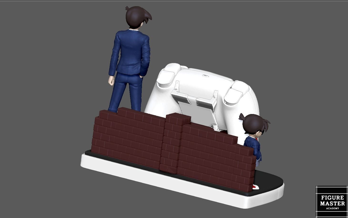 DETECTIVE CONAN SHIN ICHI PS 5 CONTROLLER HOLDER ANIME 3D print model_7
