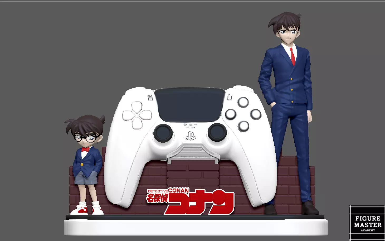 DETECTIVE CONAN SHIN ICHI PS 5 CONTROLLER HOLDER ANIME 3D print model_0