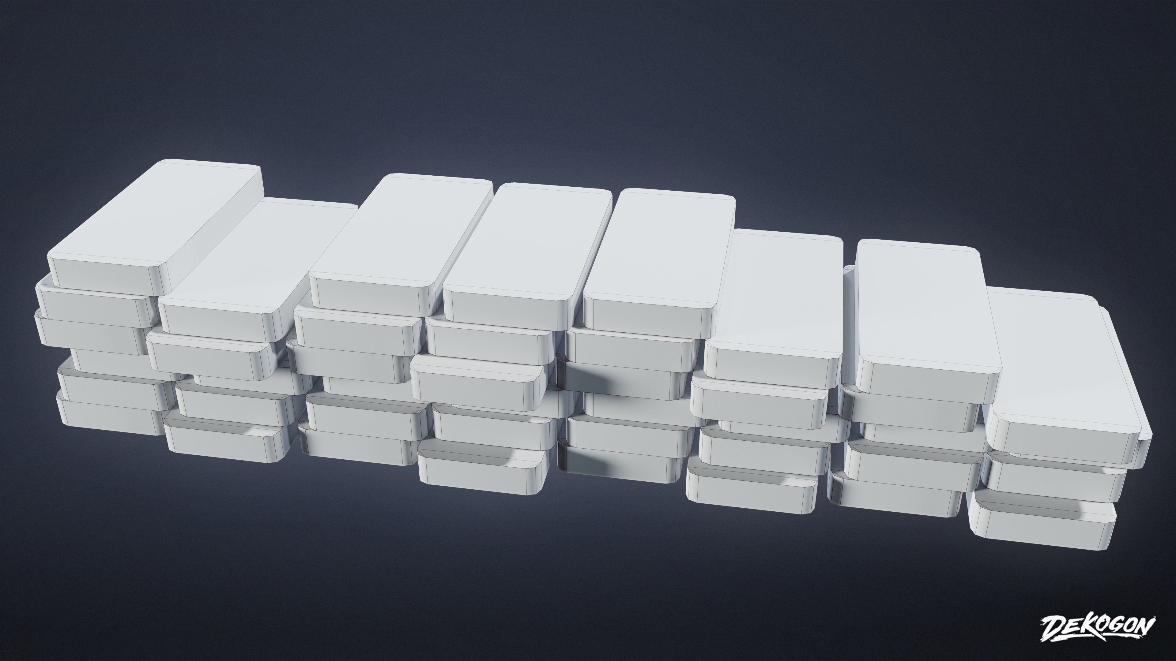 BANK HEIST - Silver Stack 01 - LOW POLY Low-poly 3D model_16