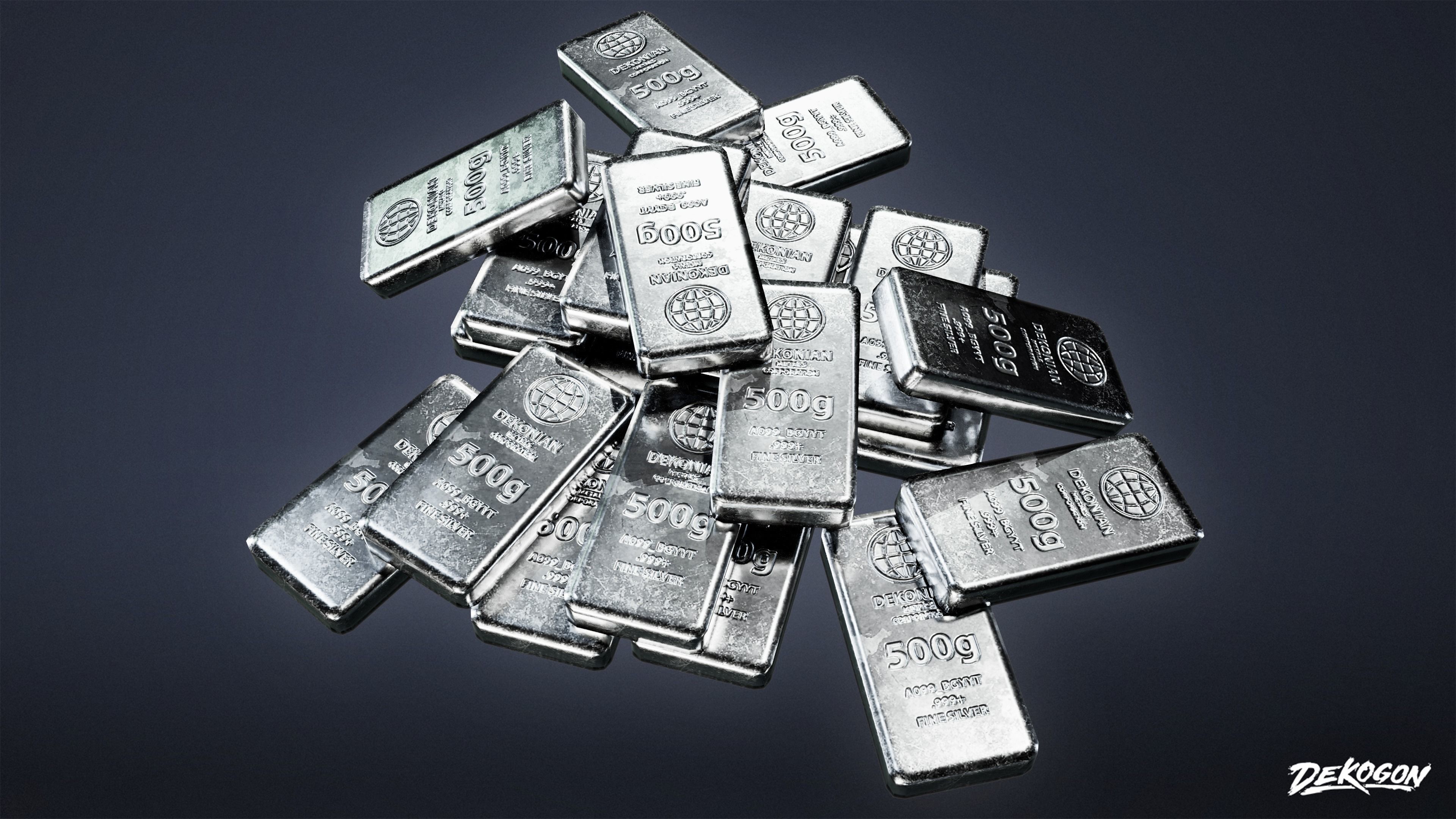 BANK HEIST - Silver Stack 01 - LOW POLY Low-poly 3D model_9