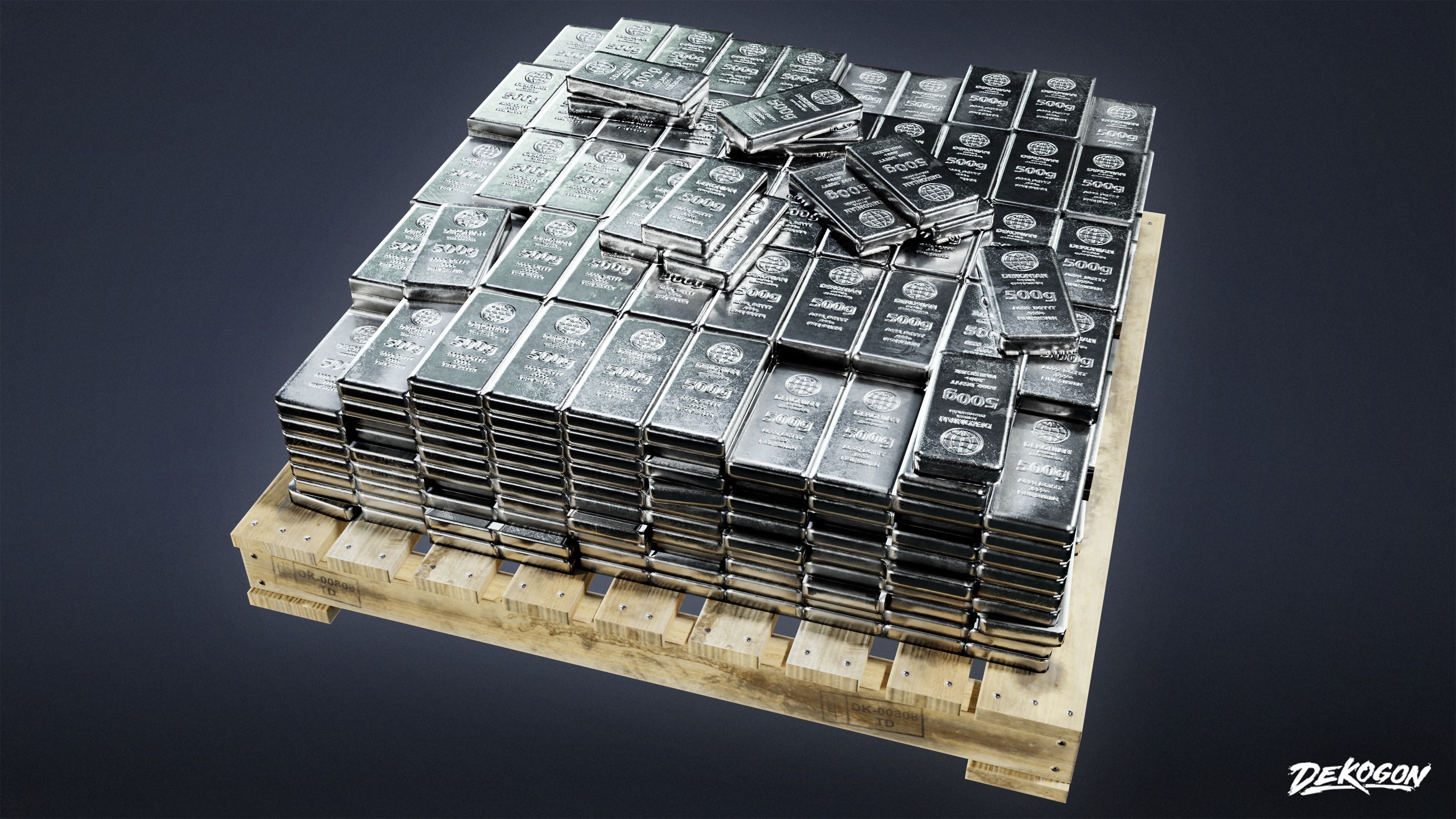BANK HEIST - Silver Stack 01 - LOW POLY Low-poly 3D model_4