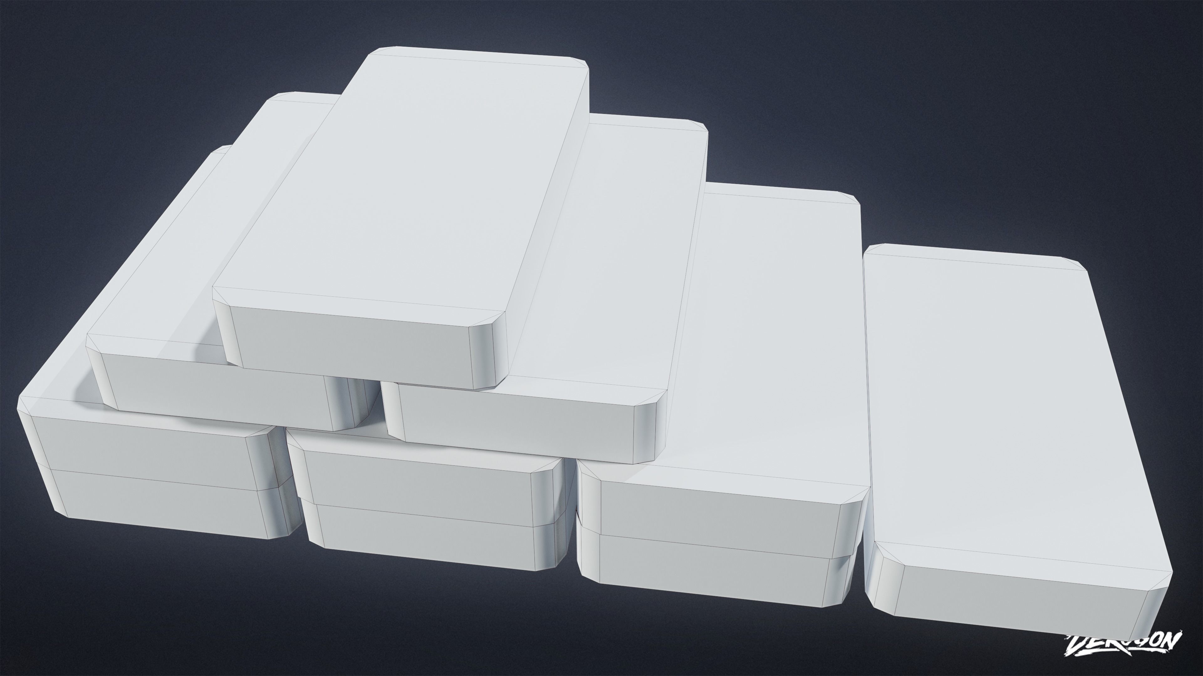 BANK HEIST - Silver Stack 01 - LOW POLY Low-poly 3D model_14