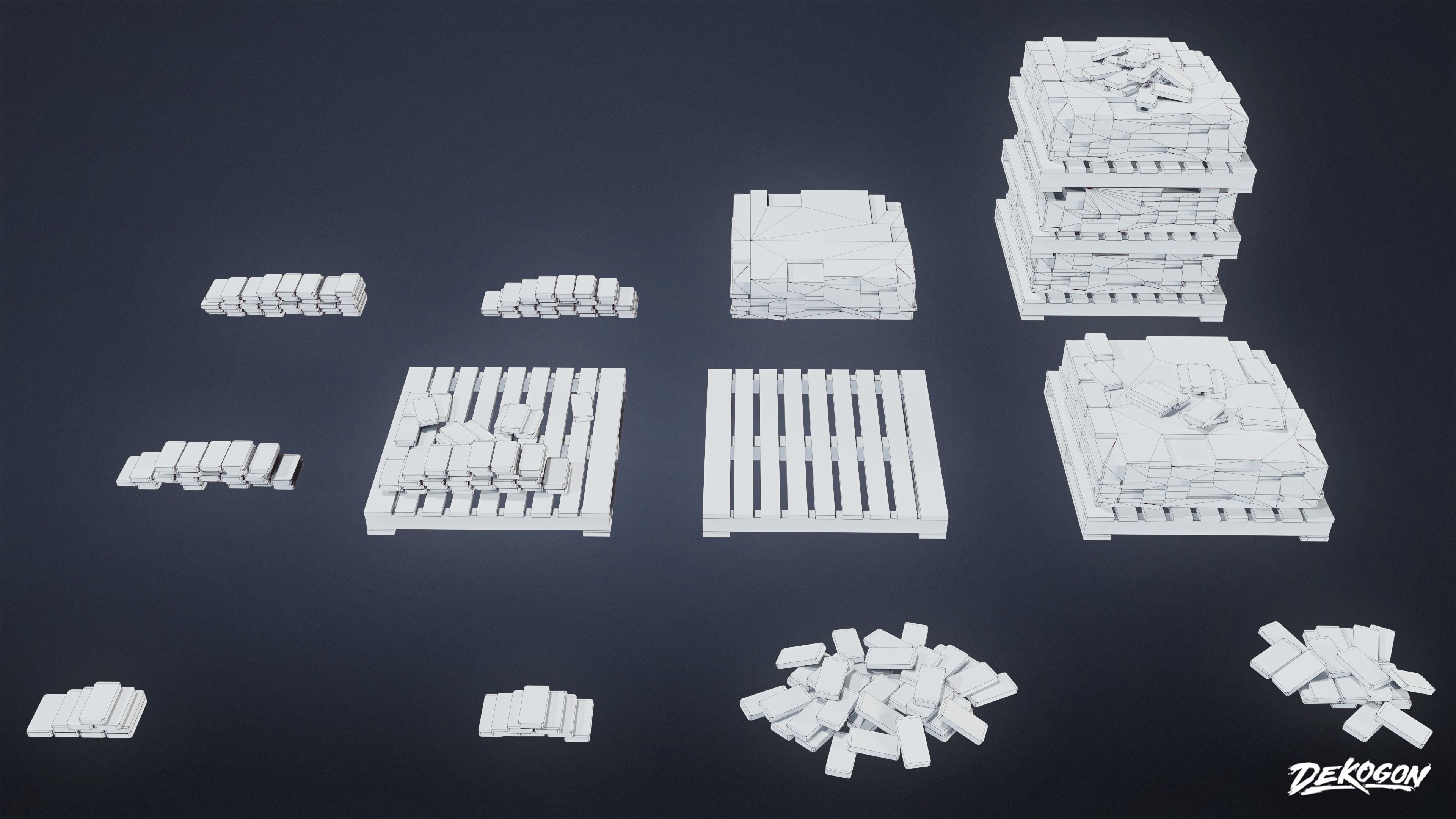 BANK HEIST - Silver Stack 01 - LOW POLY Low-poly 3D model_19