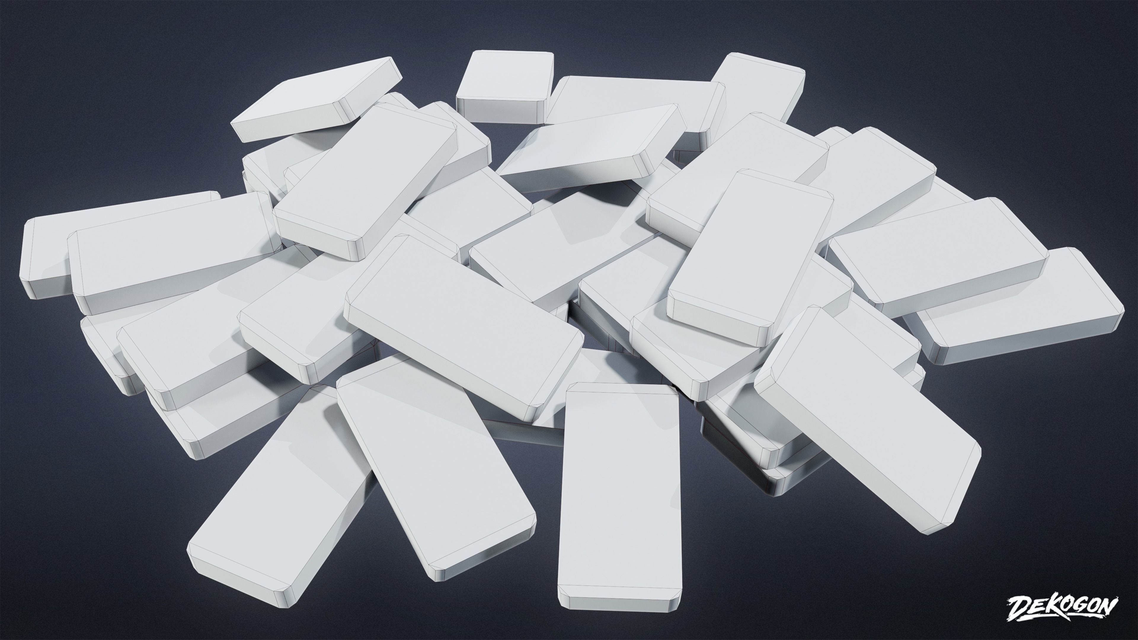 BANK HEIST - Silver Stack 01 - LOW POLY Low-poly 3D model_15