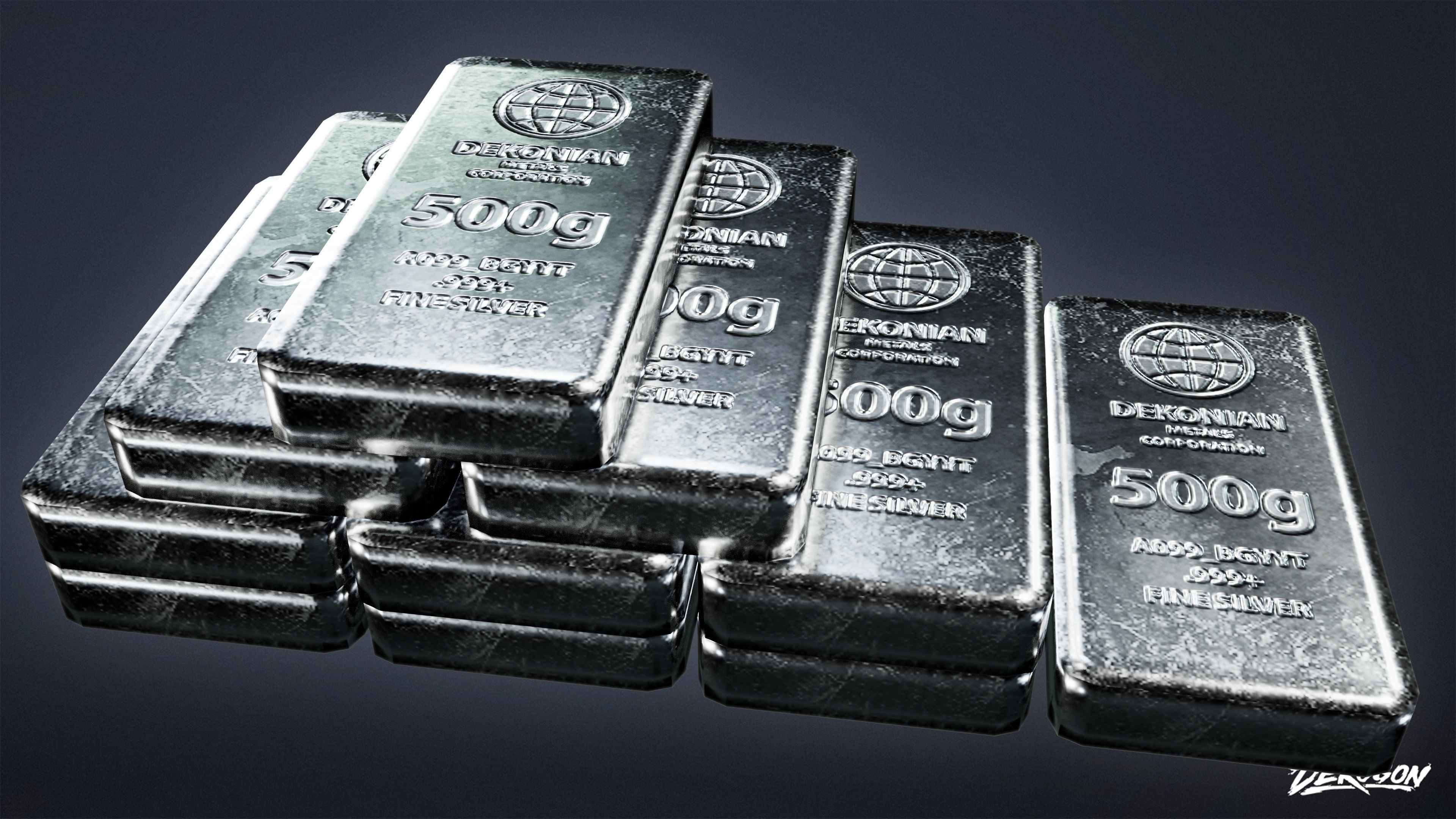 BANK HEIST - Silver Stack 01 - LOW POLY Low-poly 3D model_13