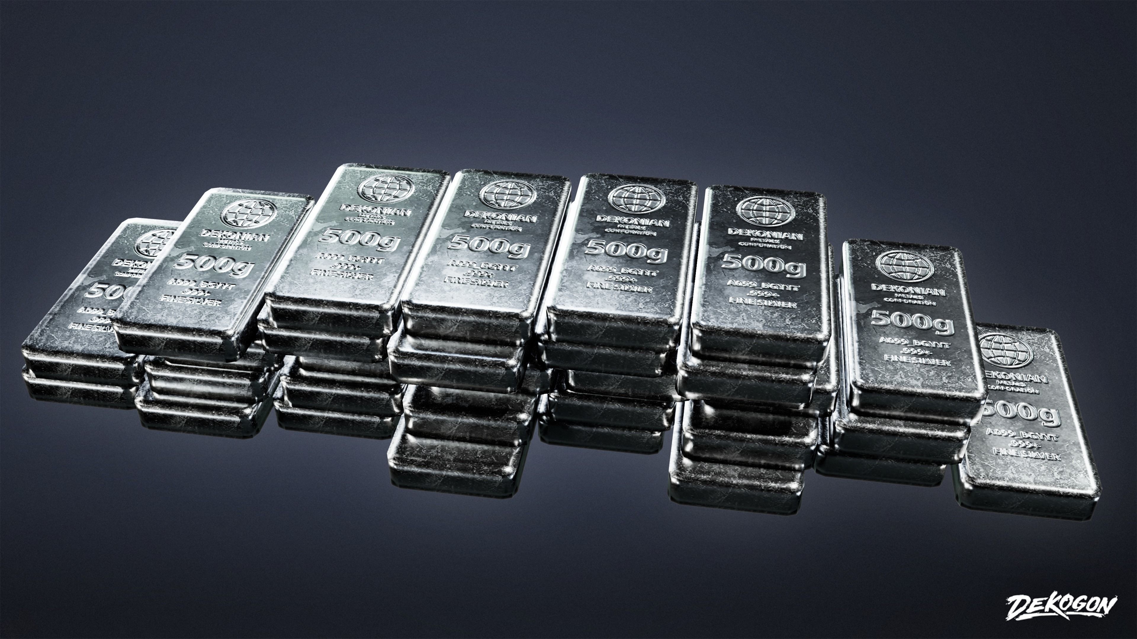 BANK HEIST - Silver Stack 01 - LOW POLY Low-poly 3D model_12