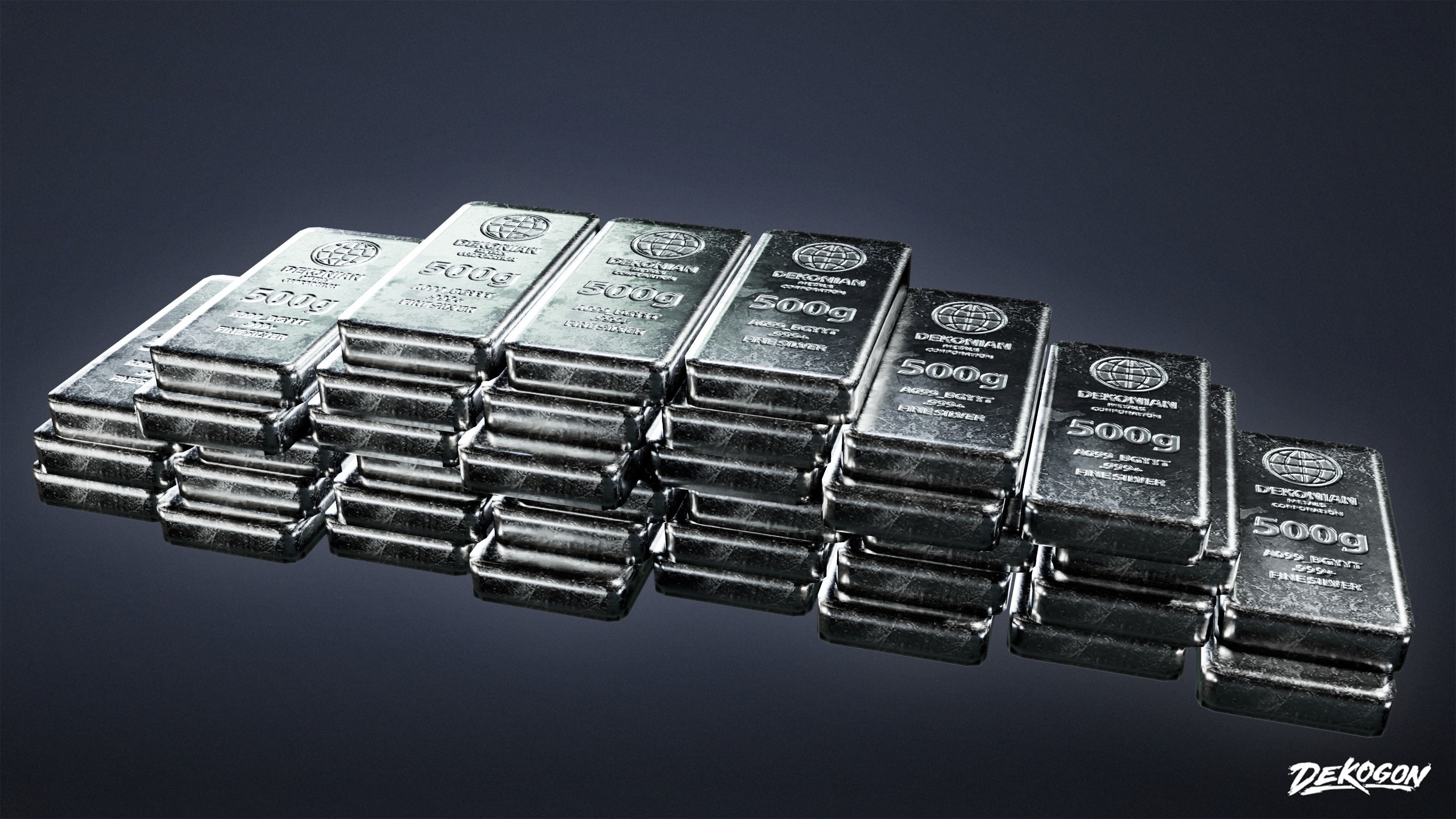 BANK HEIST - Silver Stack 01 - LOW POLY Low-poly 3D model_7