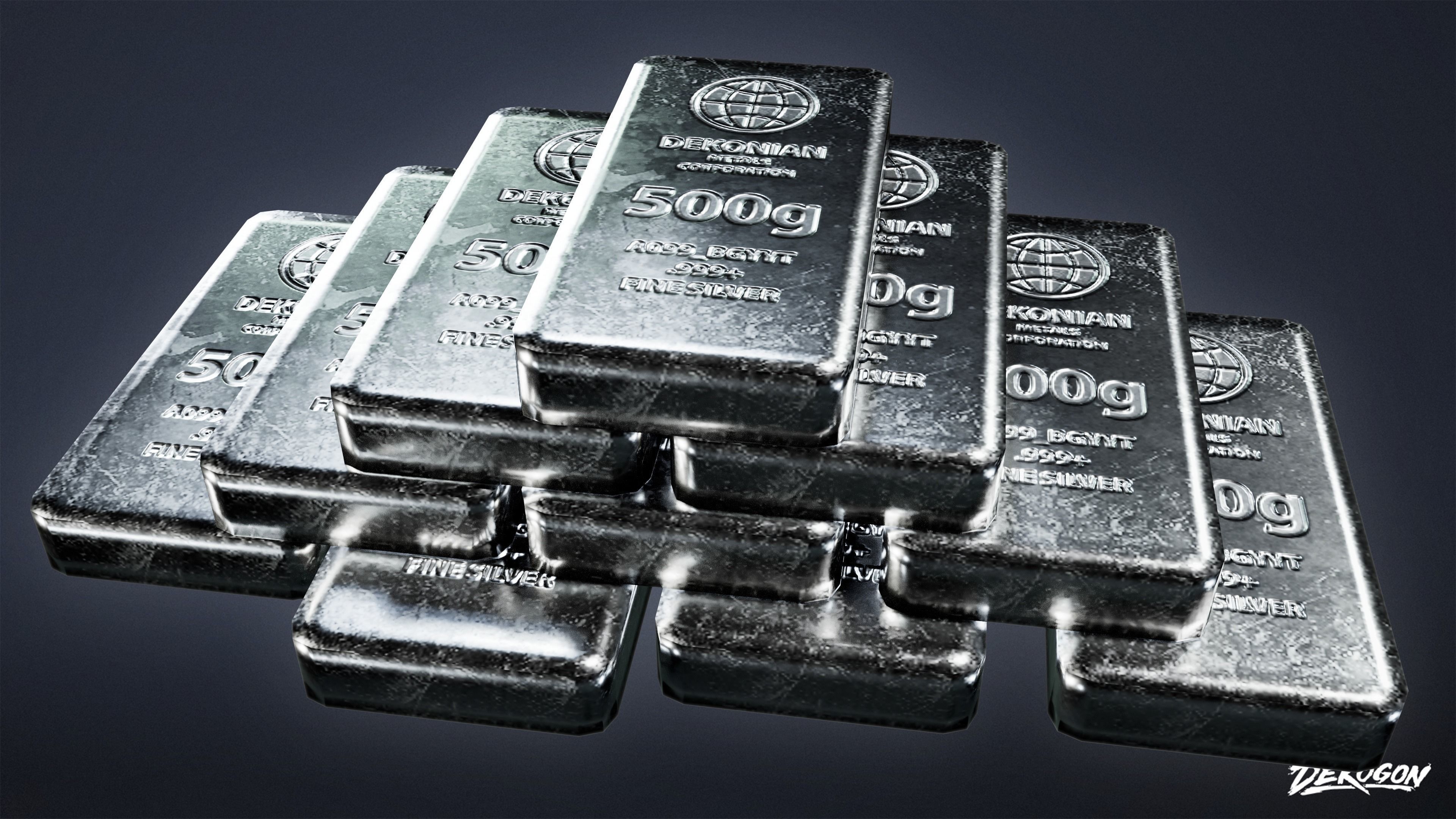 BANK HEIST - Silver Stack 01 - LOW POLY Low-poly 3D model_11