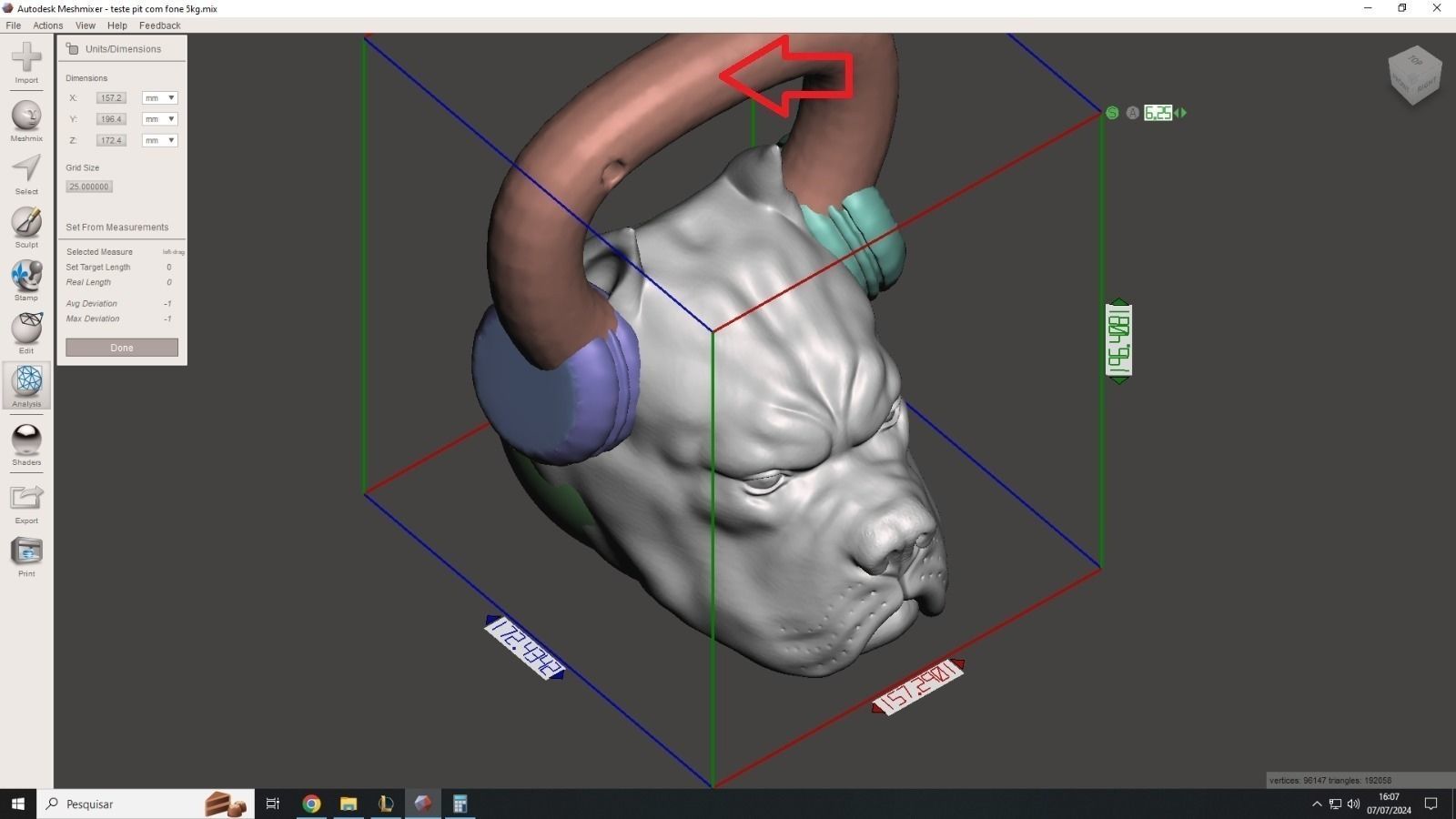 Kettlebell pitbull 5KG - cement or concrete 3D print model_2