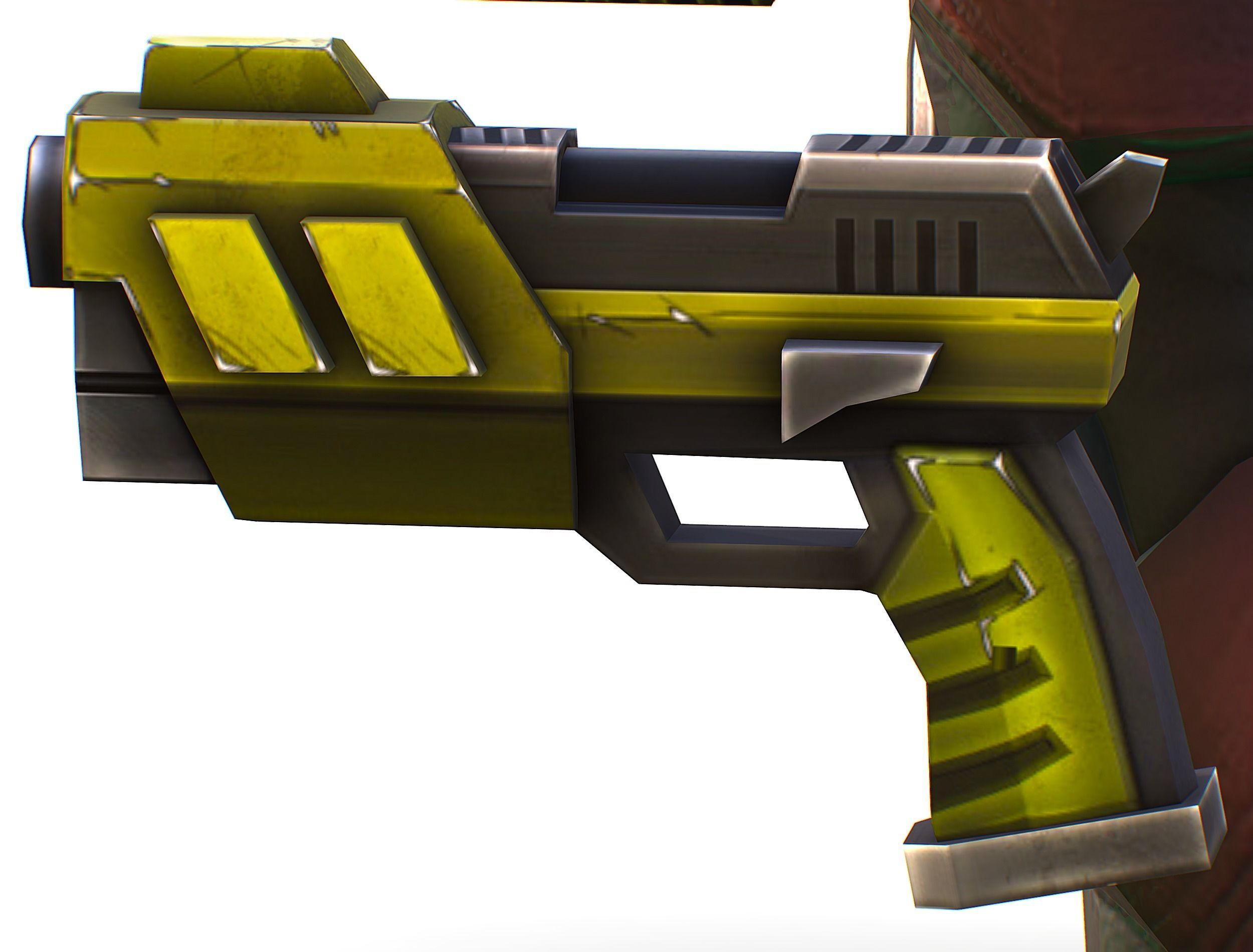 Male Cyborg Machine Gun Man with Automatic Rifle and Pistol Low-poly 3D model_58