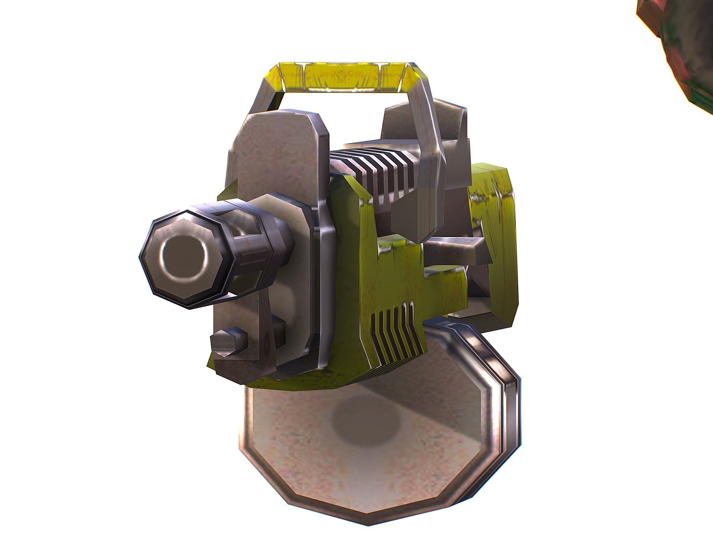 Male Cyborg Machine Gun Man with Automatic Rifle and Pistol Low-poly 3D model_50