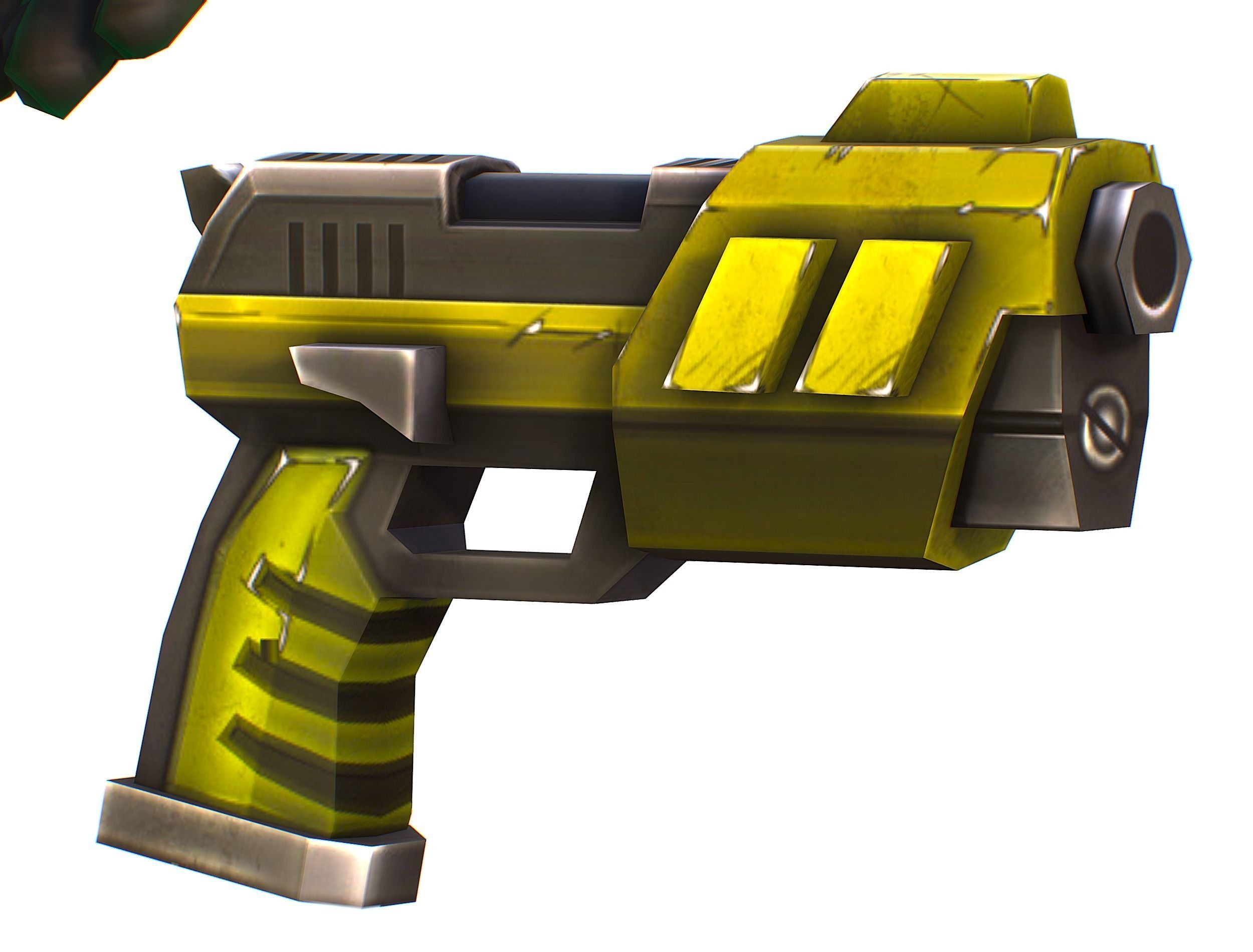 Male Cyborg Machine Gun Man with Automatic Rifle and Pistol Low-poly 3D model_52