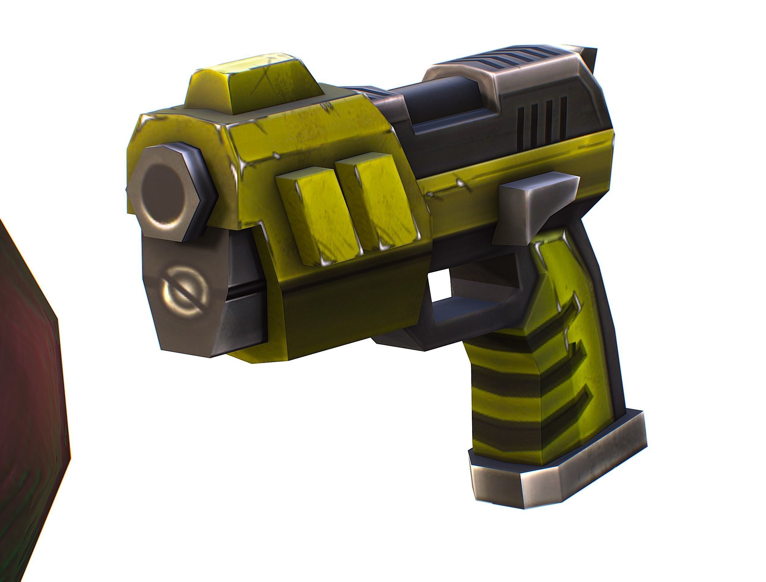 Male Cyborg Machine Gun Man with Automatic Rifle and Pistol Low-poly 3D model_60