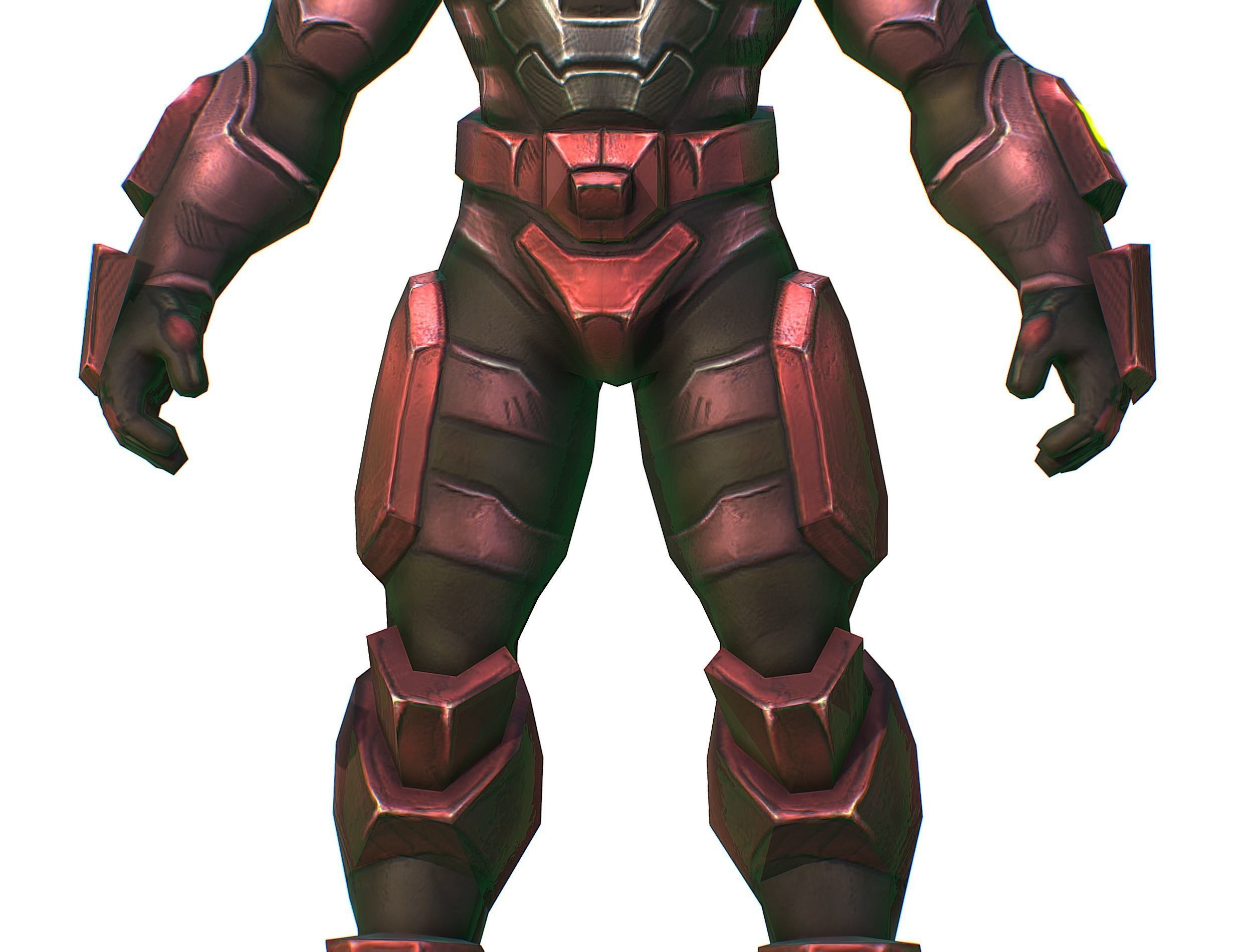 Male Cyborg Machine Gun Man with Automatic Rifle and Pistol Low-poly 3D model_26