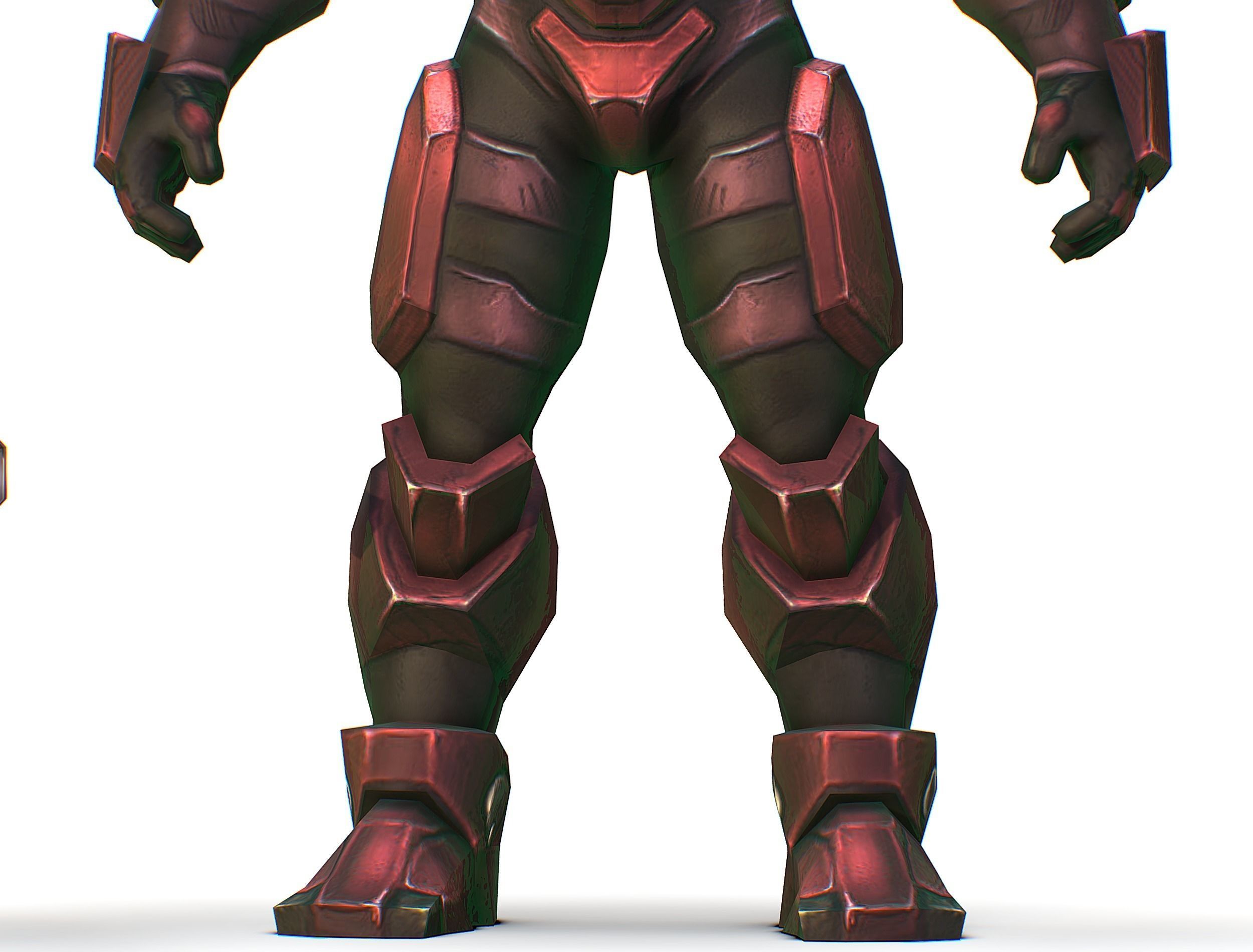 Male Cyborg Machine Gun Man with Automatic Rifle and Pistol Low-poly 3D model_27