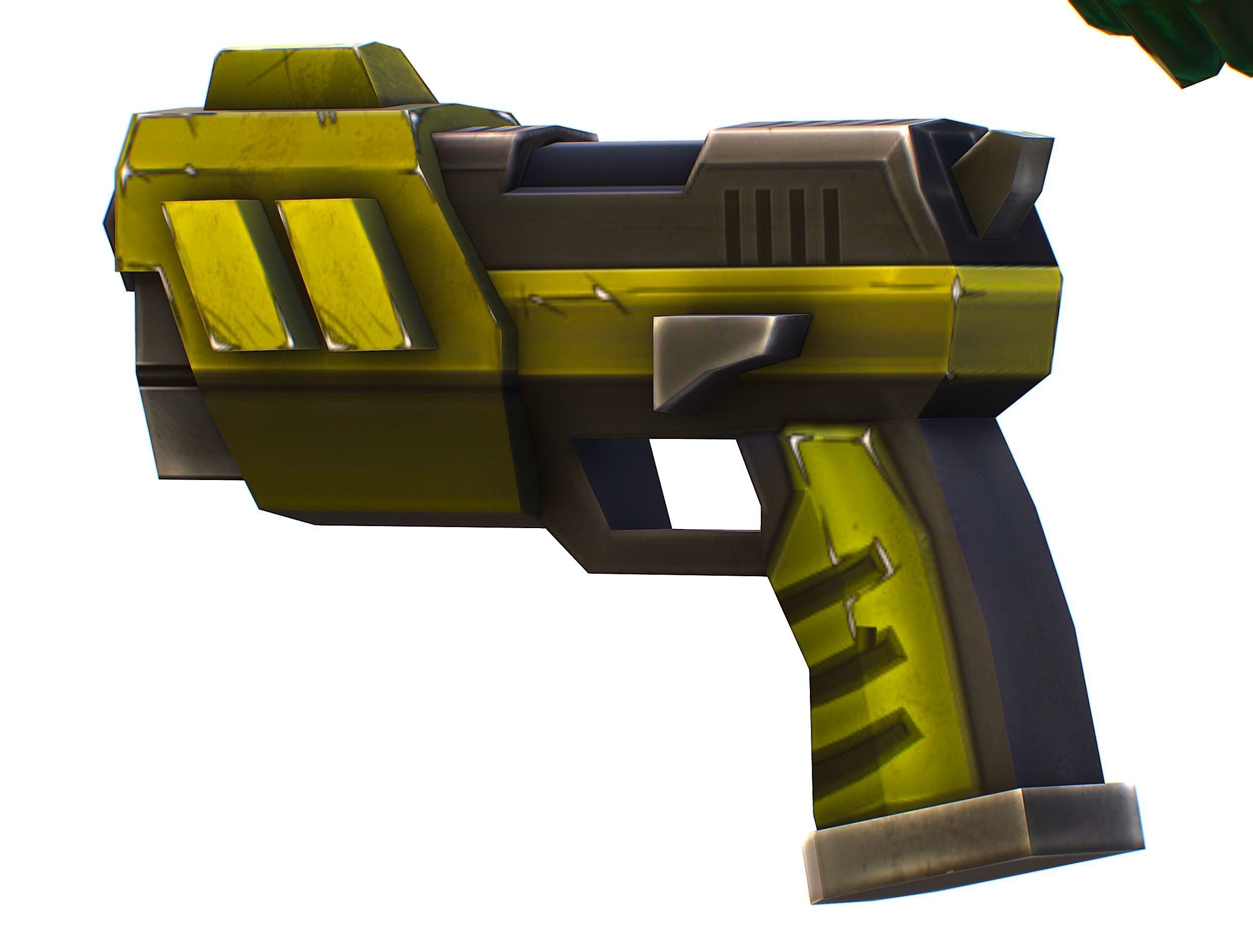 Male Cyborg Machine Gun Man with Automatic Rifle and Pistol Low-poly 3D model_57