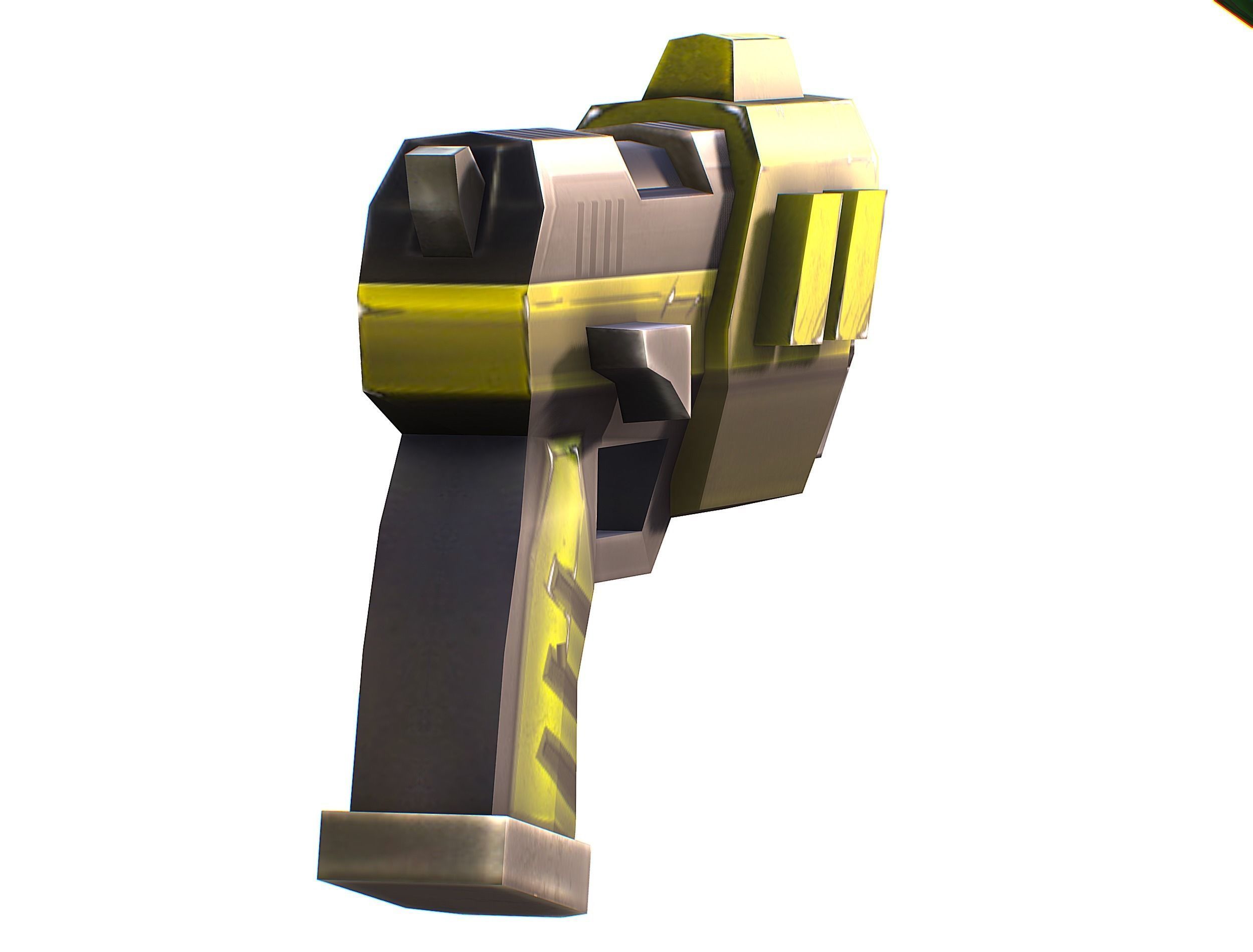 Male Cyborg Machine Gun Man with Automatic Rifle and Pistol Low-poly 3D model_54