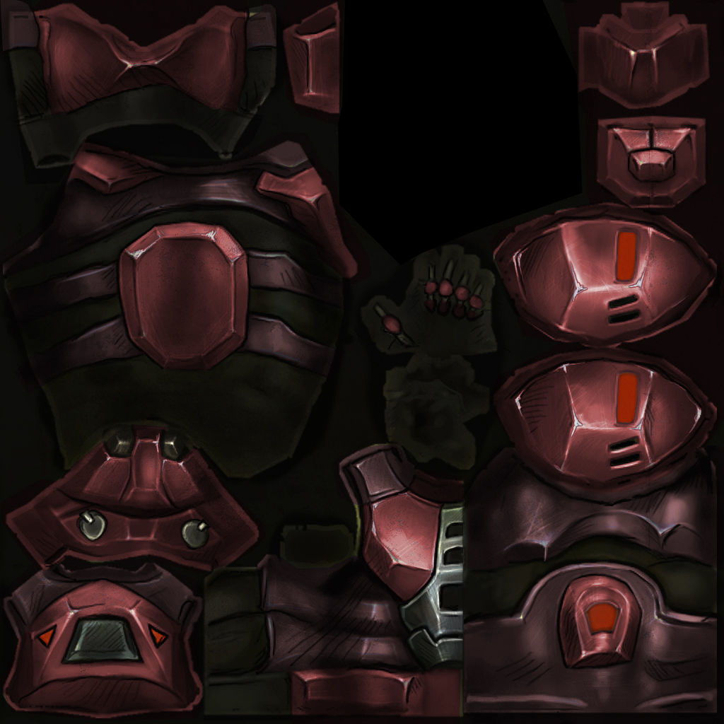 Male Cyborg Machine Gun Man with Automatic Rifle and Pistol Low-poly 3D model_71