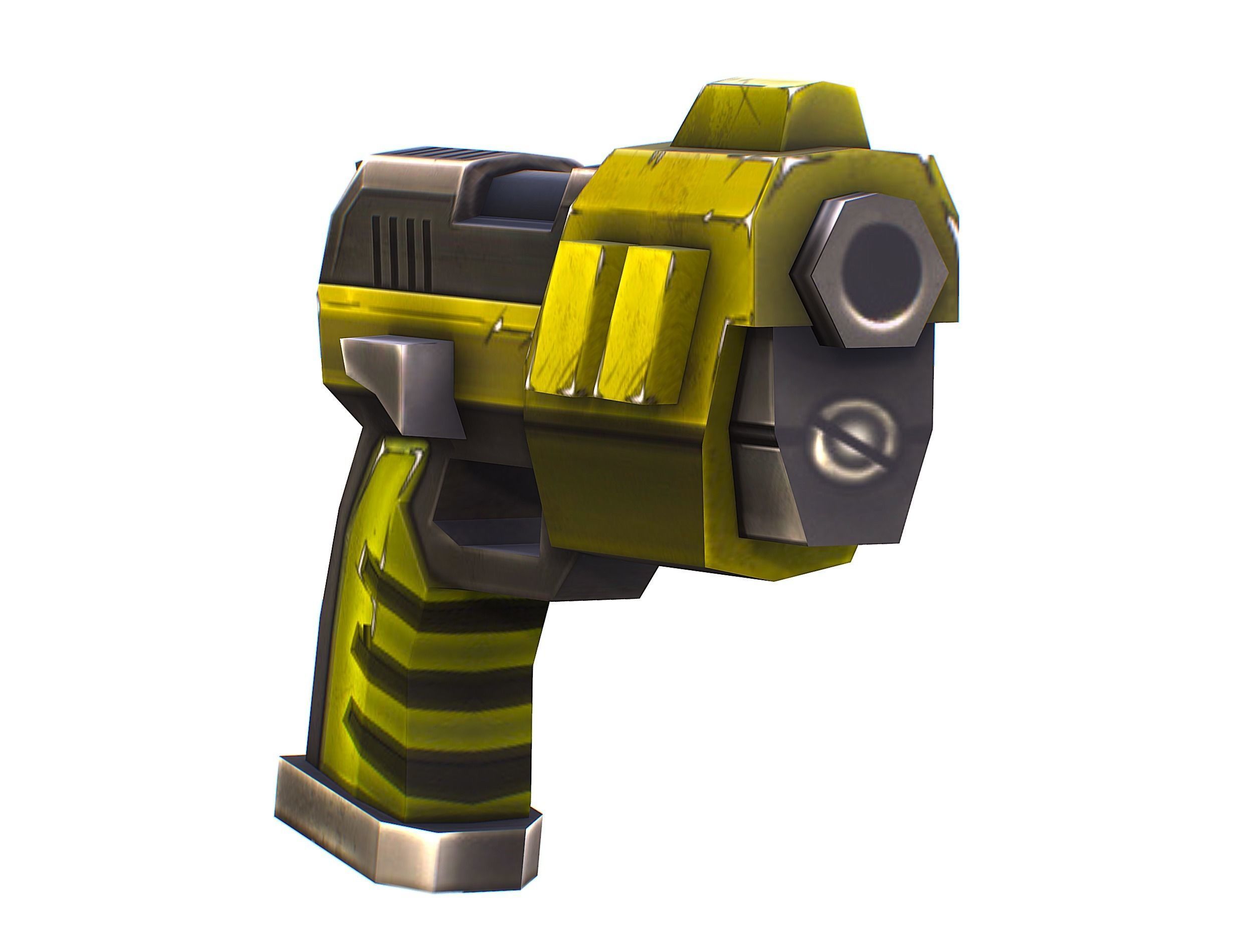 Male Cyborg Machine Gun Man with Automatic Rifle and Pistol Low-poly 3D model_51