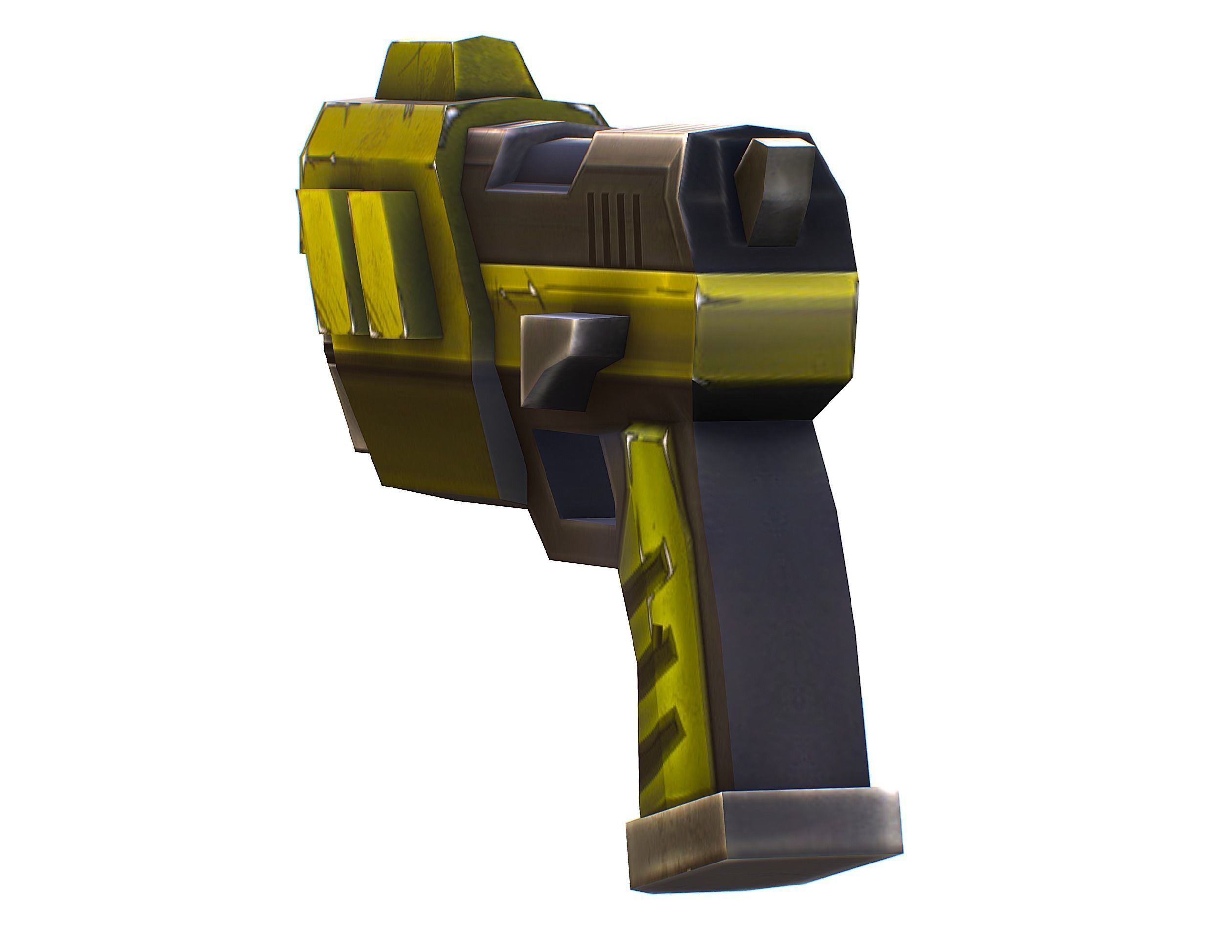 Male Cyborg Machine Gun Man with Automatic Rifle and Pistol Low-poly 3D model_56