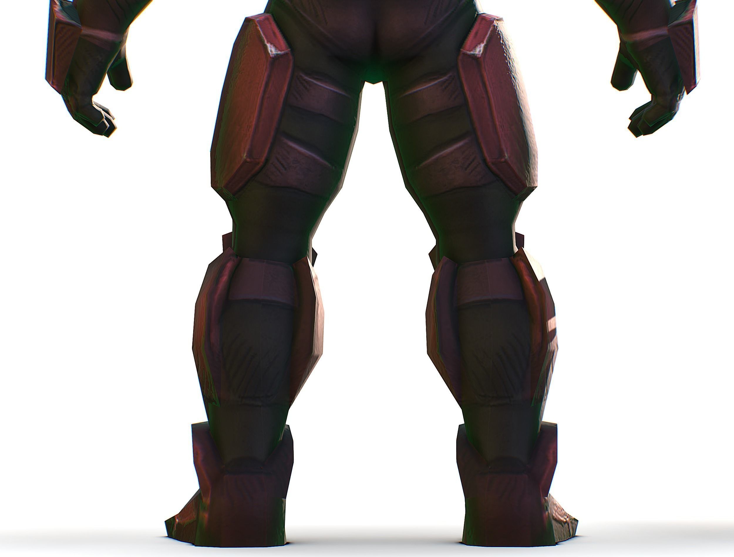 Male Cyborg Machine Gun Man with Automatic Rifle and Pistol Low-poly 3D model_30